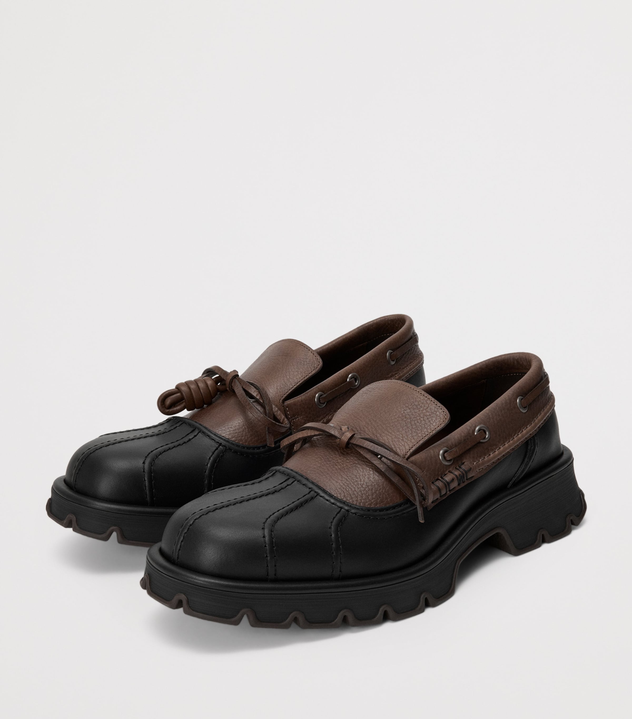 Leather Bobby Loafers BLACK/CACAO Image 2