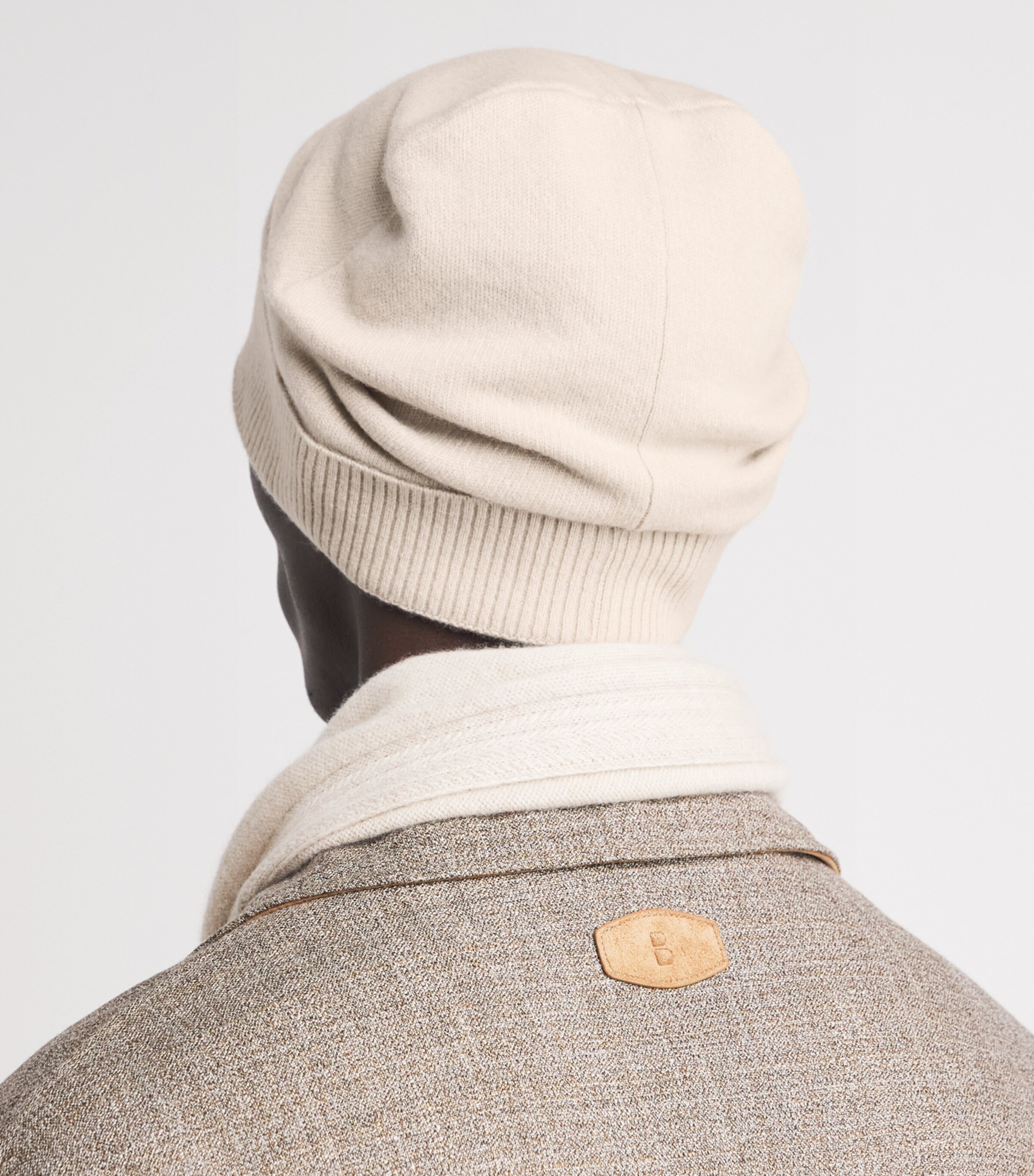 Colombo Cashmere Herringbone Beanie Melange Image 2