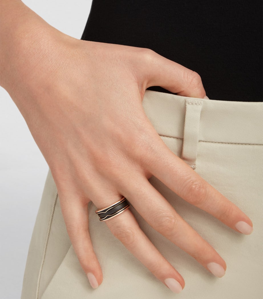 Rose Gold and Black Ceramic B.zero1 Two-Band Ring PINK GOLD Image 7