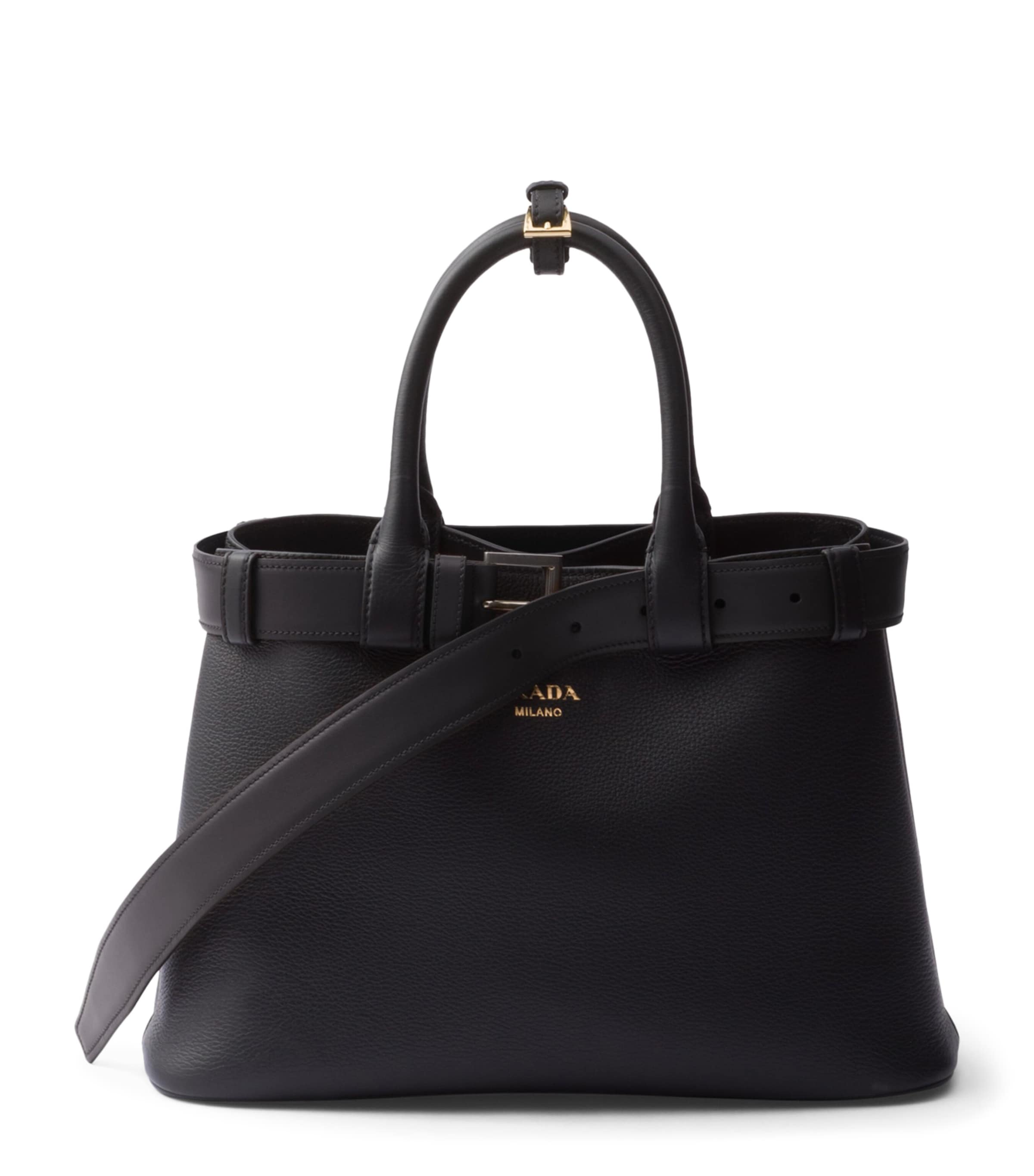 Prada Medium Leather Buckle Tote Bag Harrods UK