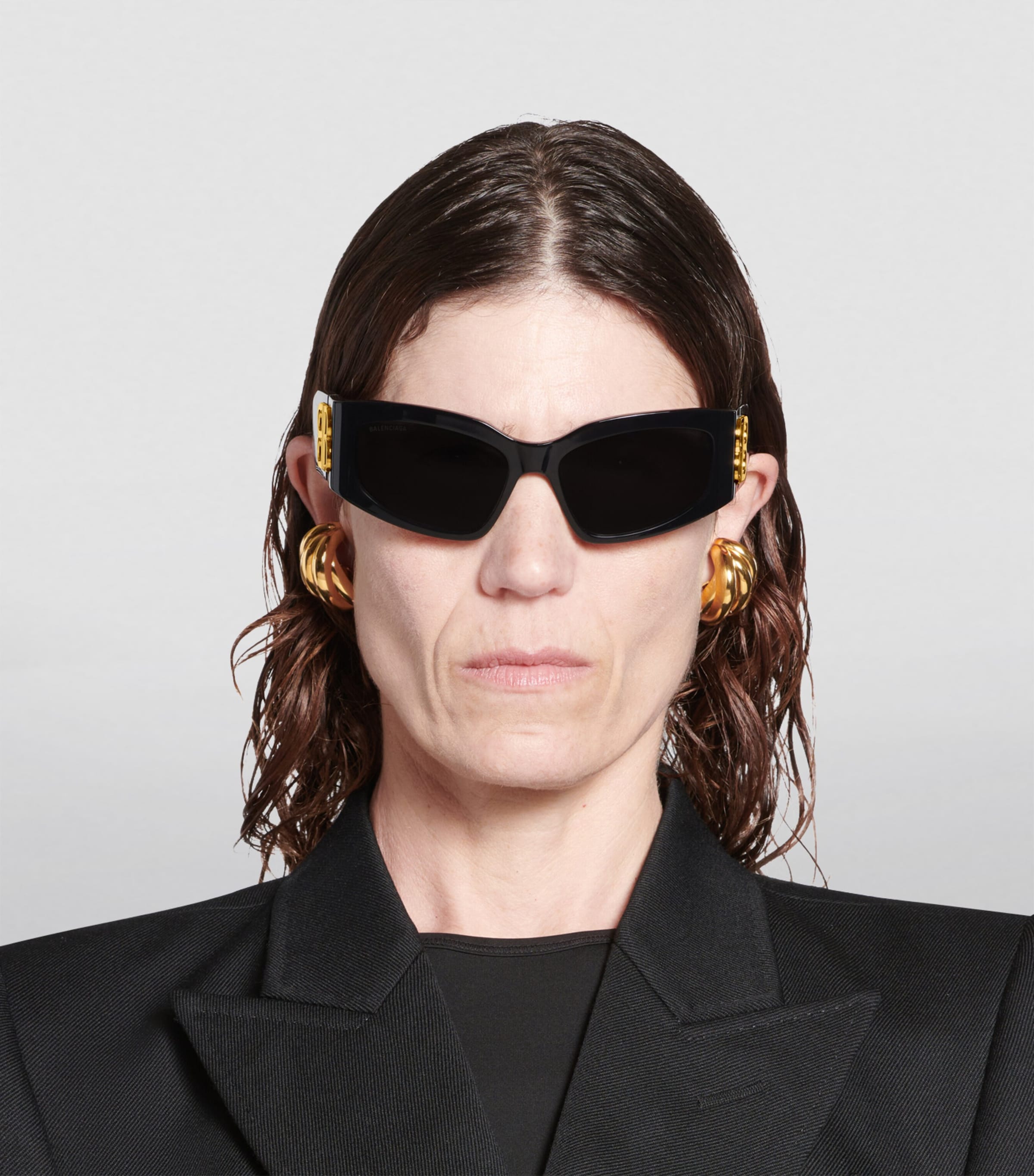 Balenciaga Black Bossy Cat-Eye Sunglasses | Harrods UK