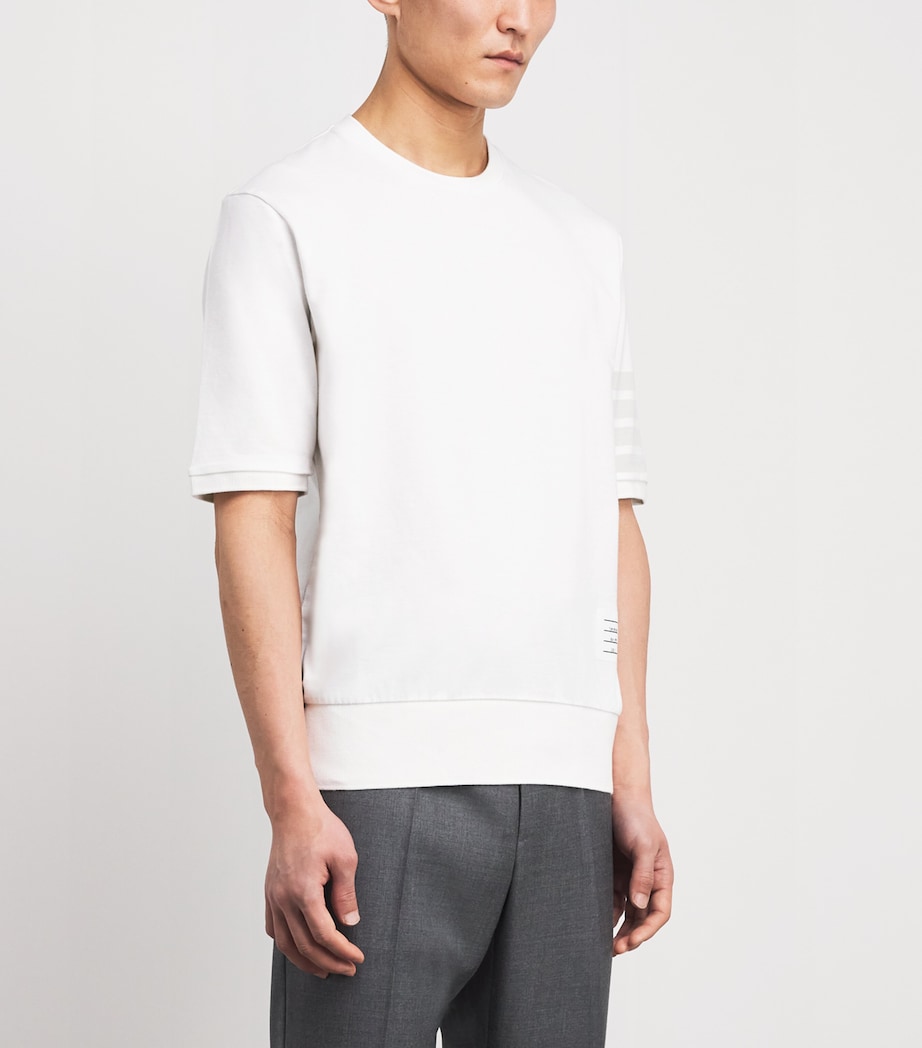 Thom Browne Mens Cotton 4-Bar T-Shirt White Image 4
