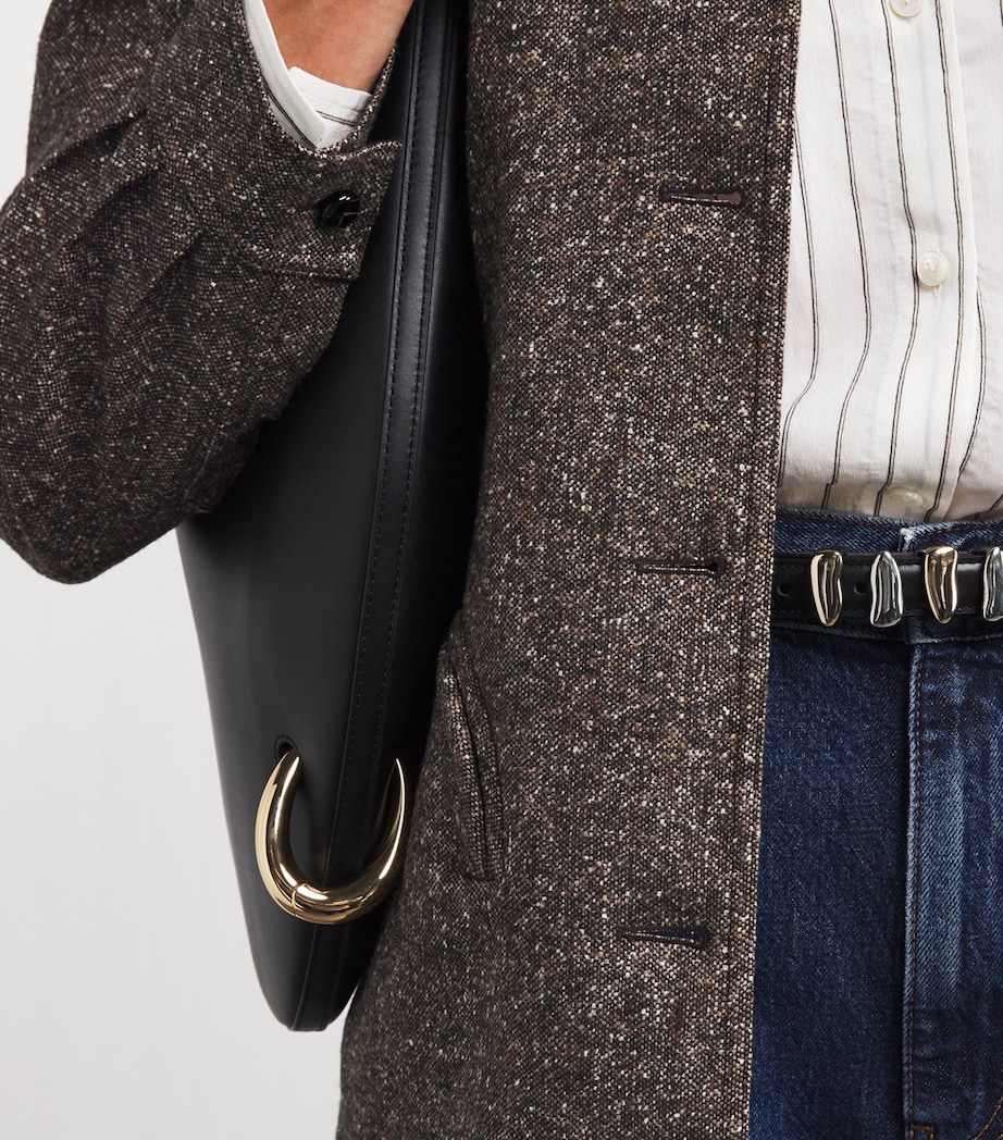 Velvet-Trim Sarrisa Blazer MW02 BROWN Image 6