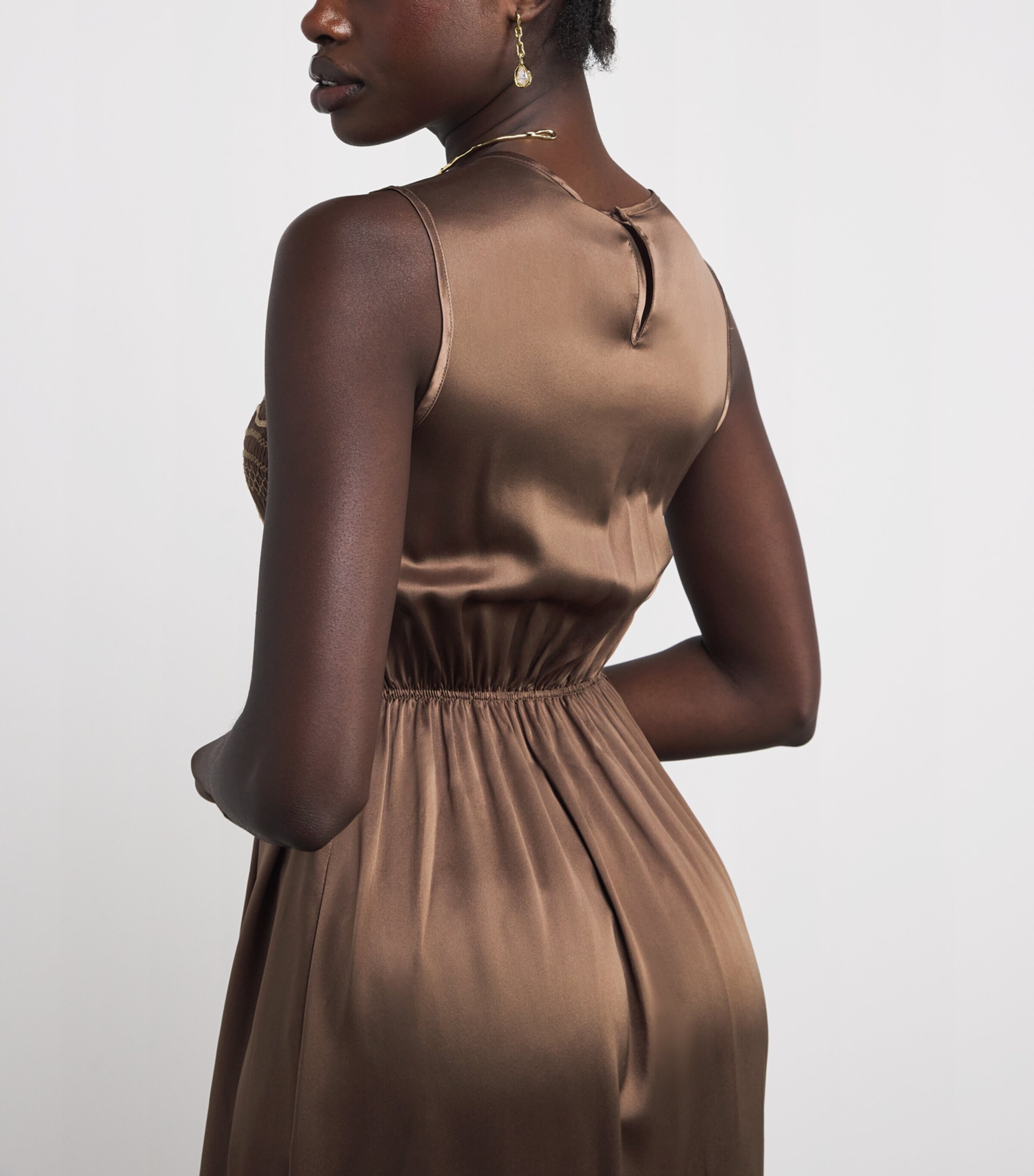 Silk Gioia Midi Dress REGIO BROWN Image 6