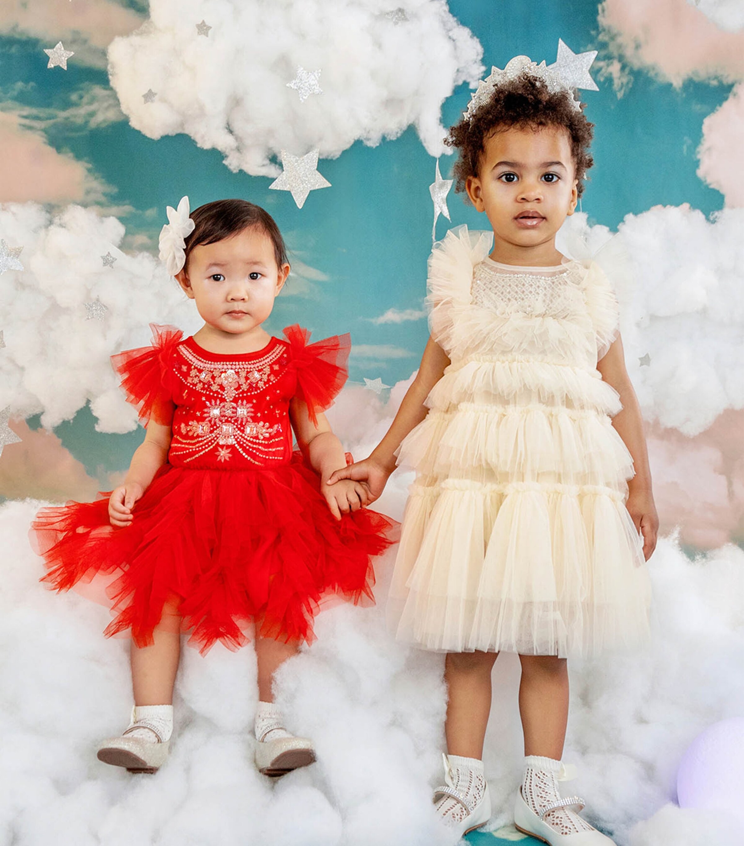 Tulle Bright Star Dress (0-24 Months) LINEN Image 5