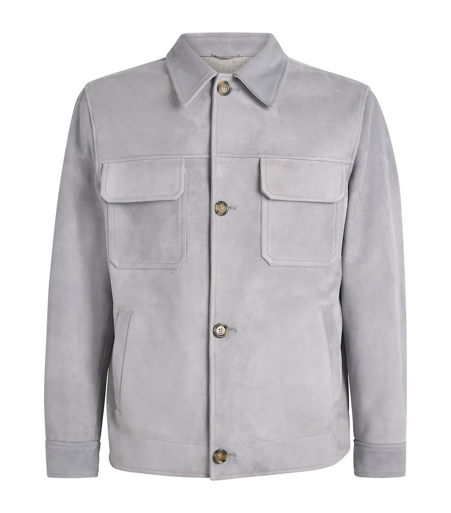 Suede Twin-Pocket Jacket 810 GREY Image 1