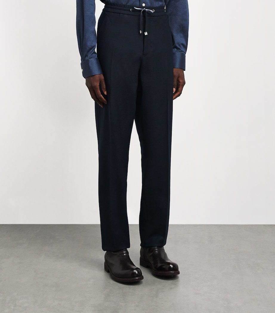 Brett Johnson Mens Wool-Blend Drawstring Sweatpants Navy Image 4