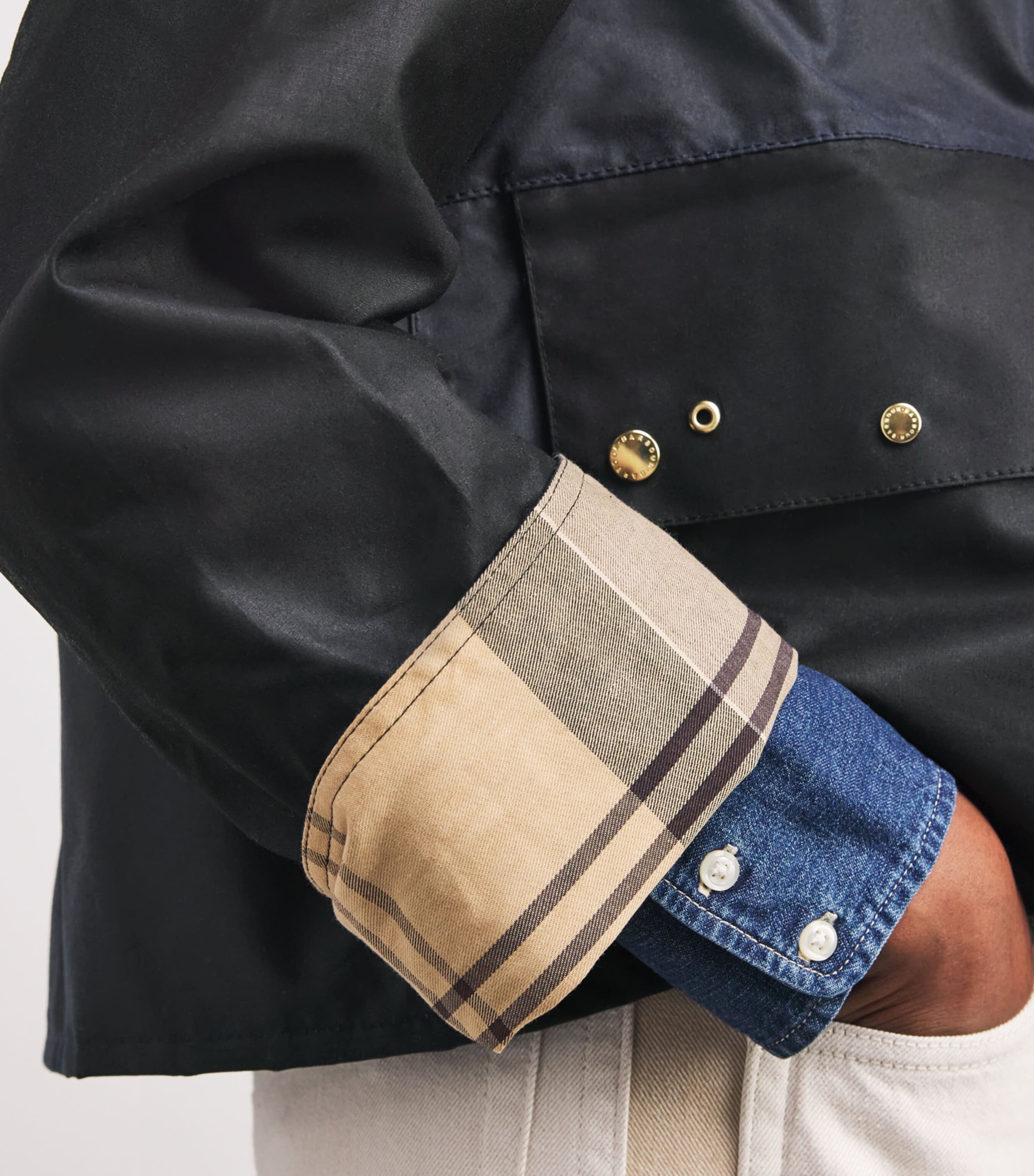 Waxed Kearton Jacket RYL NVY/BLCK/DRSS TR Image 6