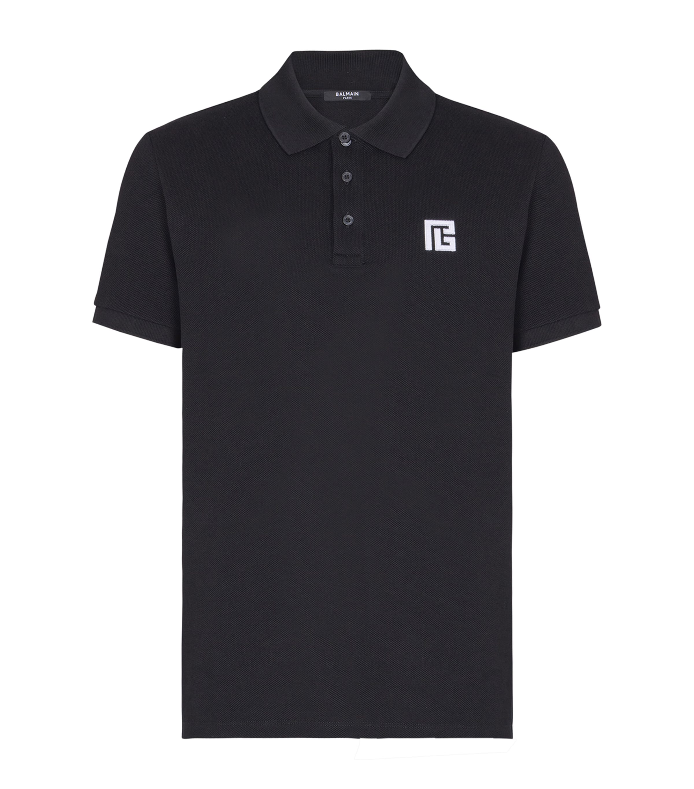 Cotton Logo-Embroidered Polo Shirt EAB NOIR/BLANC Image 1