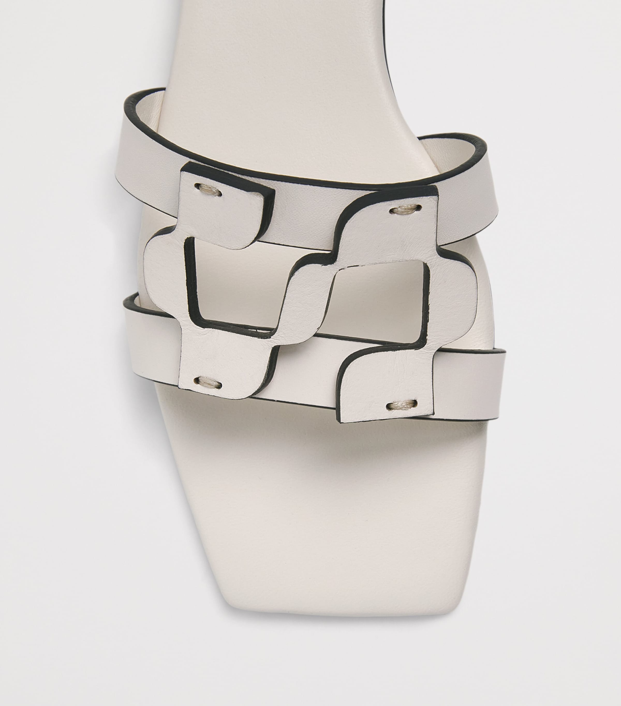 Leather Monogram Slides IVORY Image 5