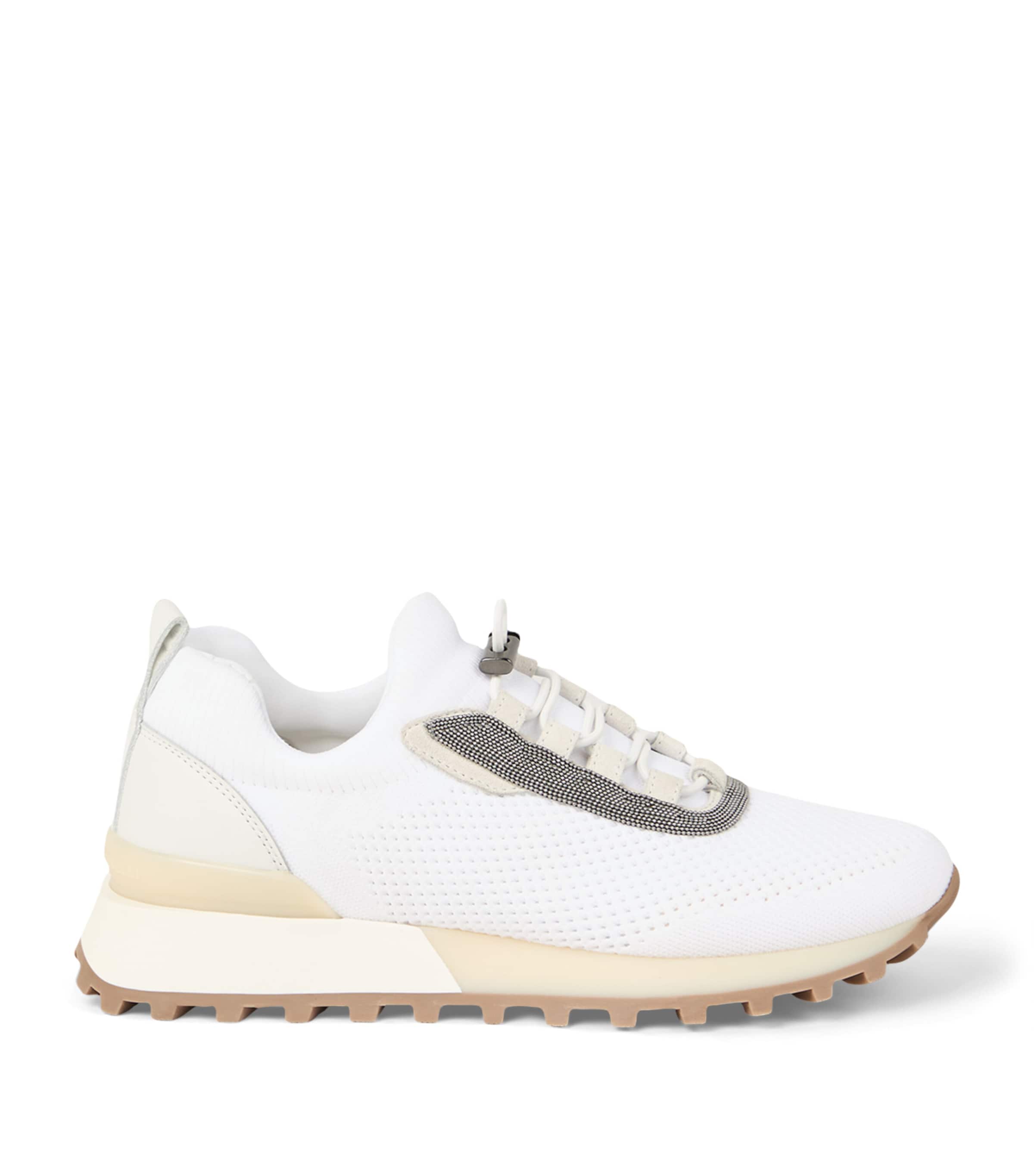 Brunello Cucinelli Techno-calfskin Runner Sneakers In White