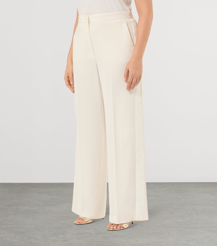 Marina Rinaldi Womens Wide-Leg Tailored Trousers Ivory Image 3