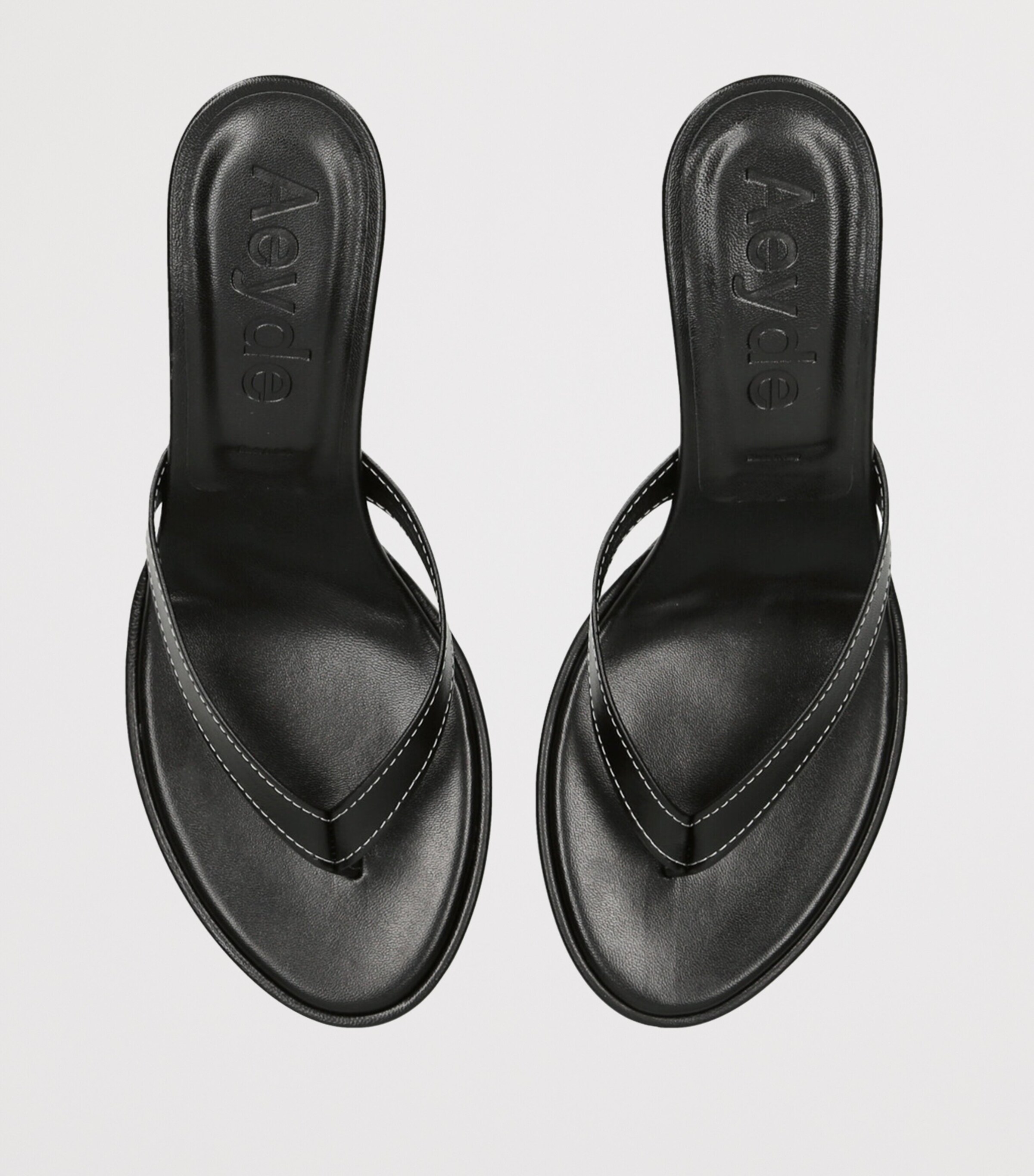 aeyde Leather Daphne Heeled Sandals 75 Black Image 4