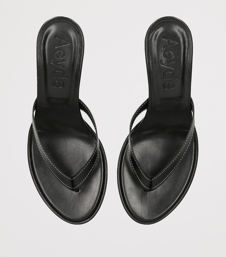 Leather Daphne Heeled Sandals 75 BLACK Image 4