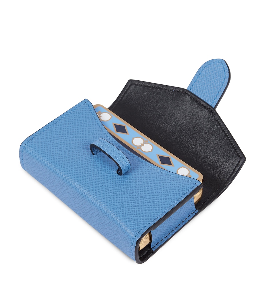 Leather Panama Playing Card Case NILE BLUE Image 2