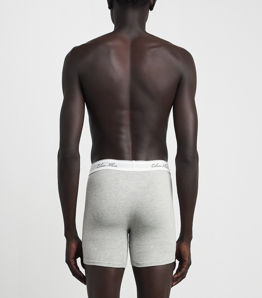 Calvin Klein Mens Stretch-Cotton Icon Script Trunks (Pack of 3) Volcanic Ash/sp Image 3