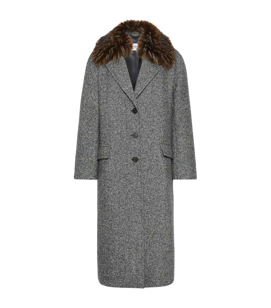 Weekend Max Mara Womens Virgin Wool-Blend Coat Black White Image 1