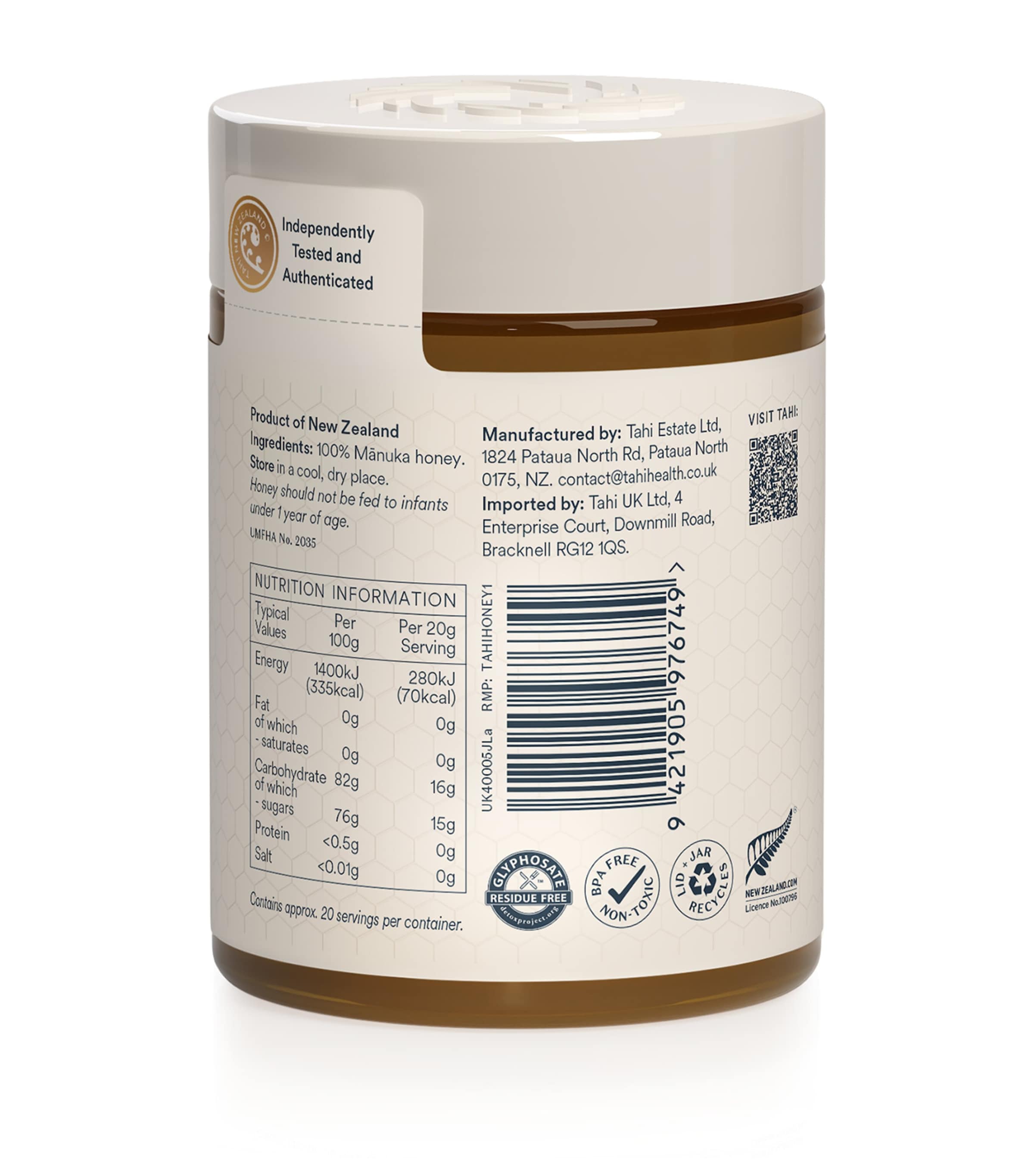 Tahi Honey Manuka Honey UMF™  5+ / MGO 83+ (400g) Image 2