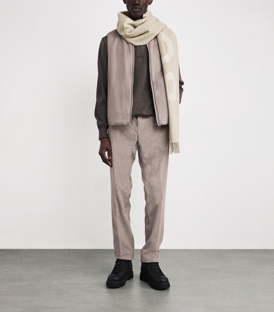 Wool Logo Scarf 812-MOON ROCK Image 2