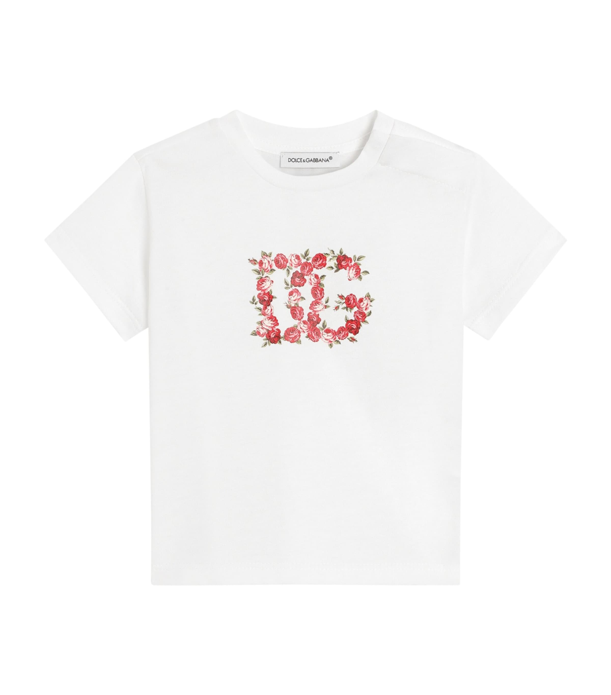 Dolce&Gabbana Kids Cotton Logo T-Shirt (3-30 Months) White Image 1