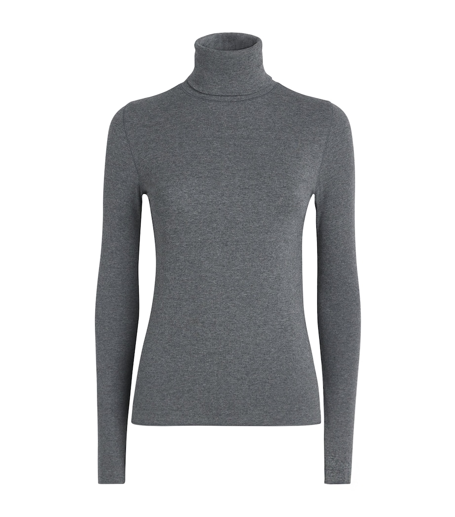 Polo Ralph Lauren Womens Slim Rollneck Sweater Med Flannel Heather Image 1