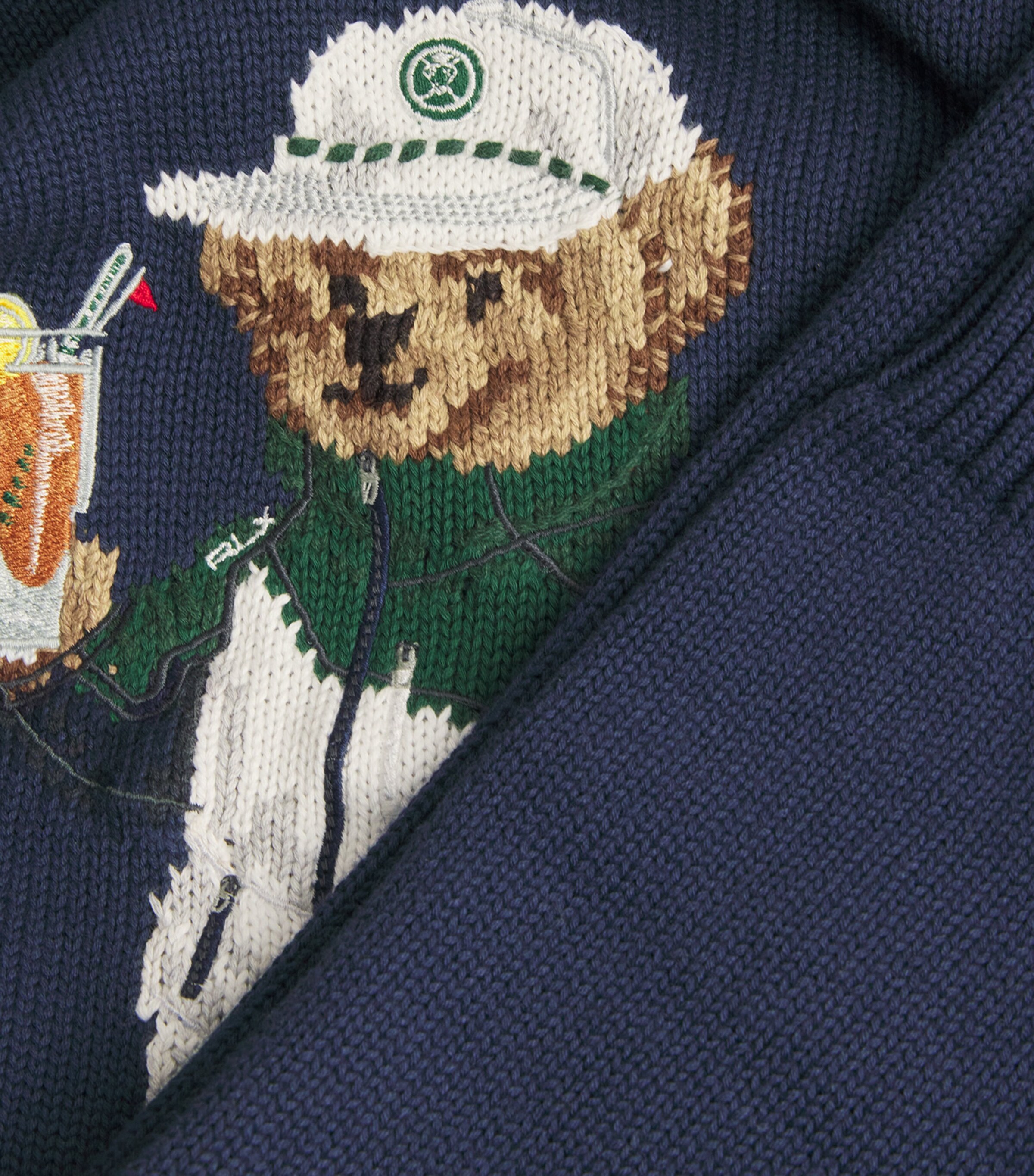Cotton-Blend Polo Bear Sweater REFINED NAVY Image 5