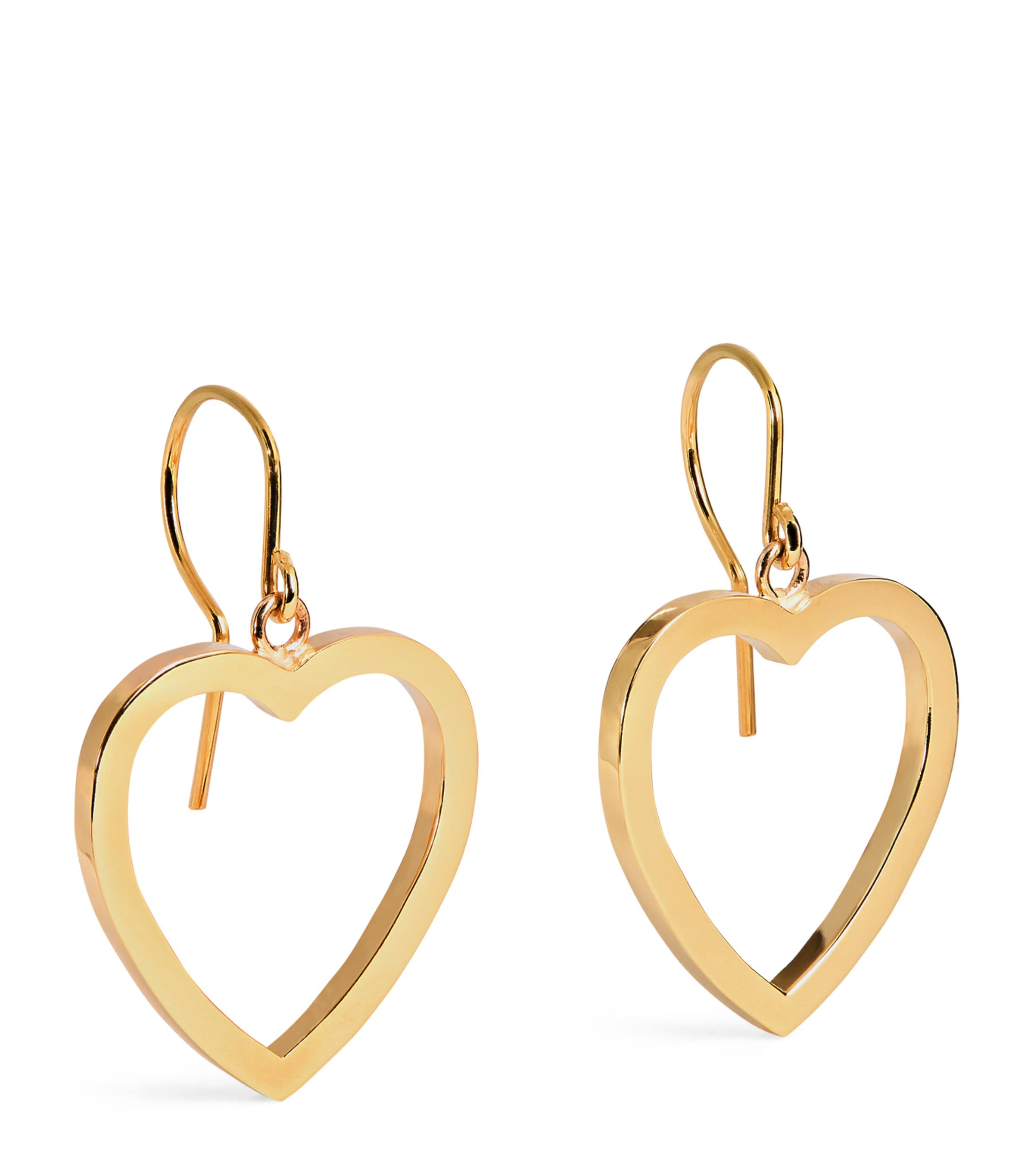 Jennifer Meyer Yellow Gold Large Open Heart Drop Earrings In Gold