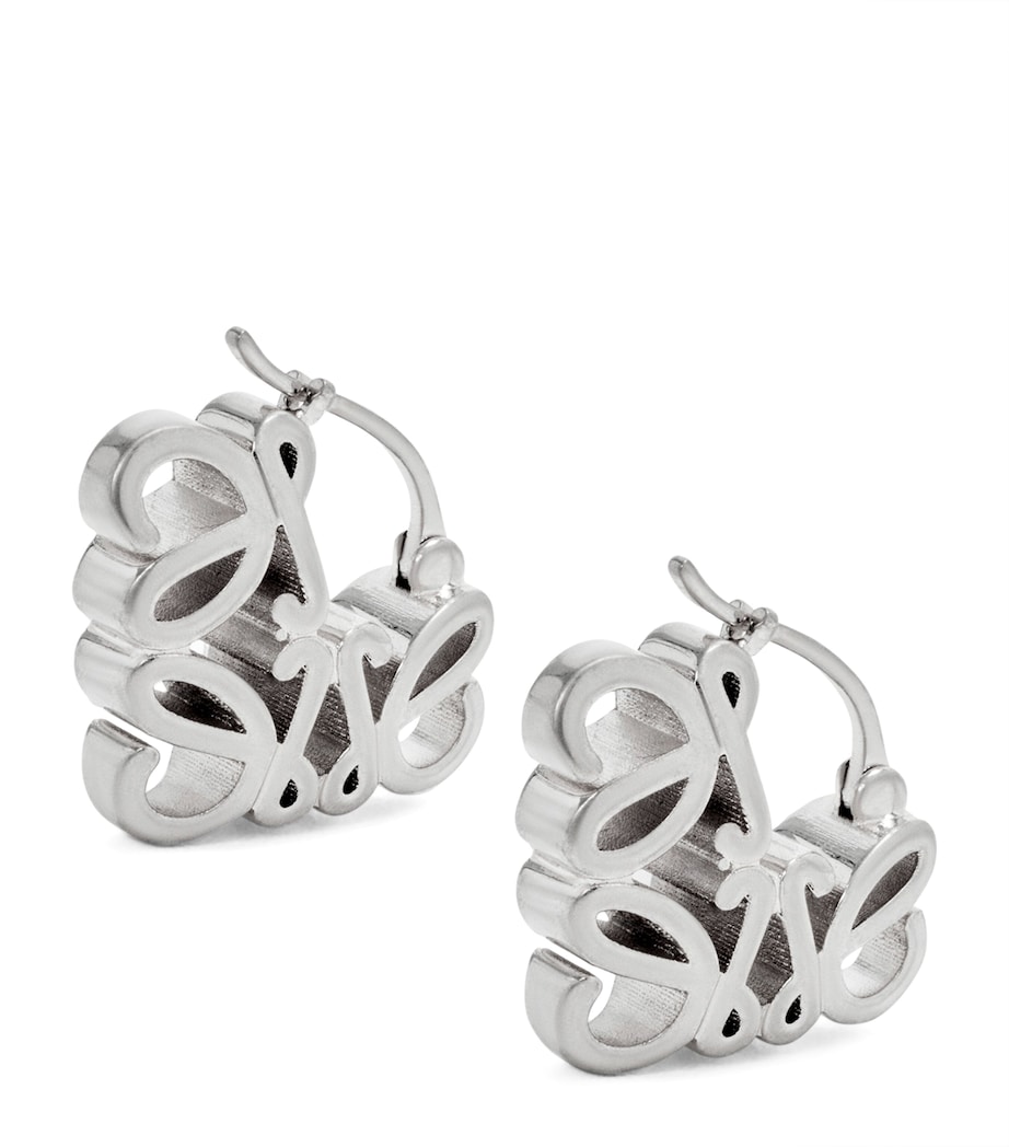 LOEWE Sterling Silver Bombé Anagram Hoop Earrings Silver Image 1
