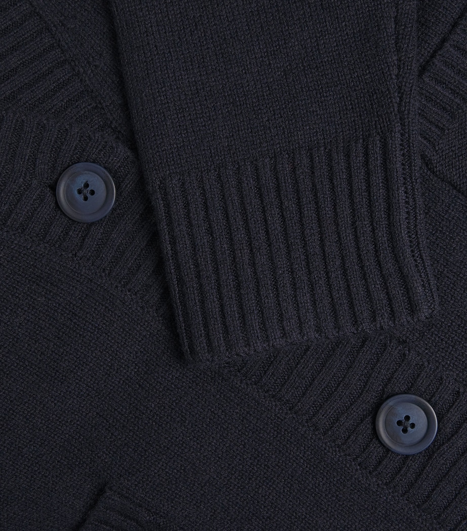 Wool-Cashmere V-Neck Cardigan NAVY Image 5