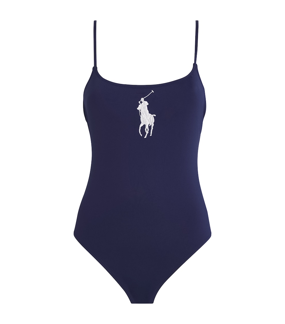 Large Polo Pony Logo Kennedy Swimsuit NAVY Image 1
