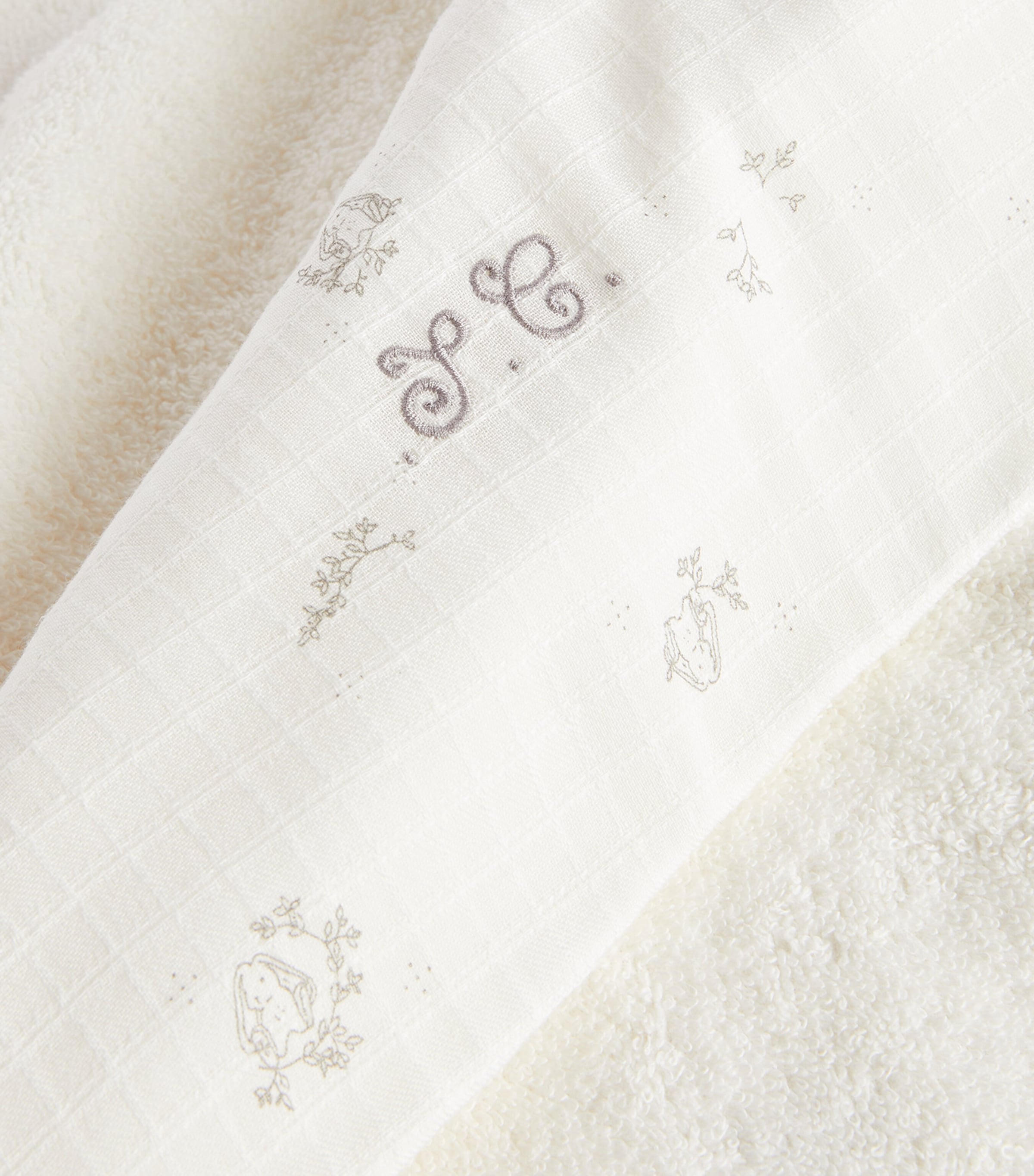 Petit Rabbit Hooded Towel 11 - ÉCRU / IVORY Image 3