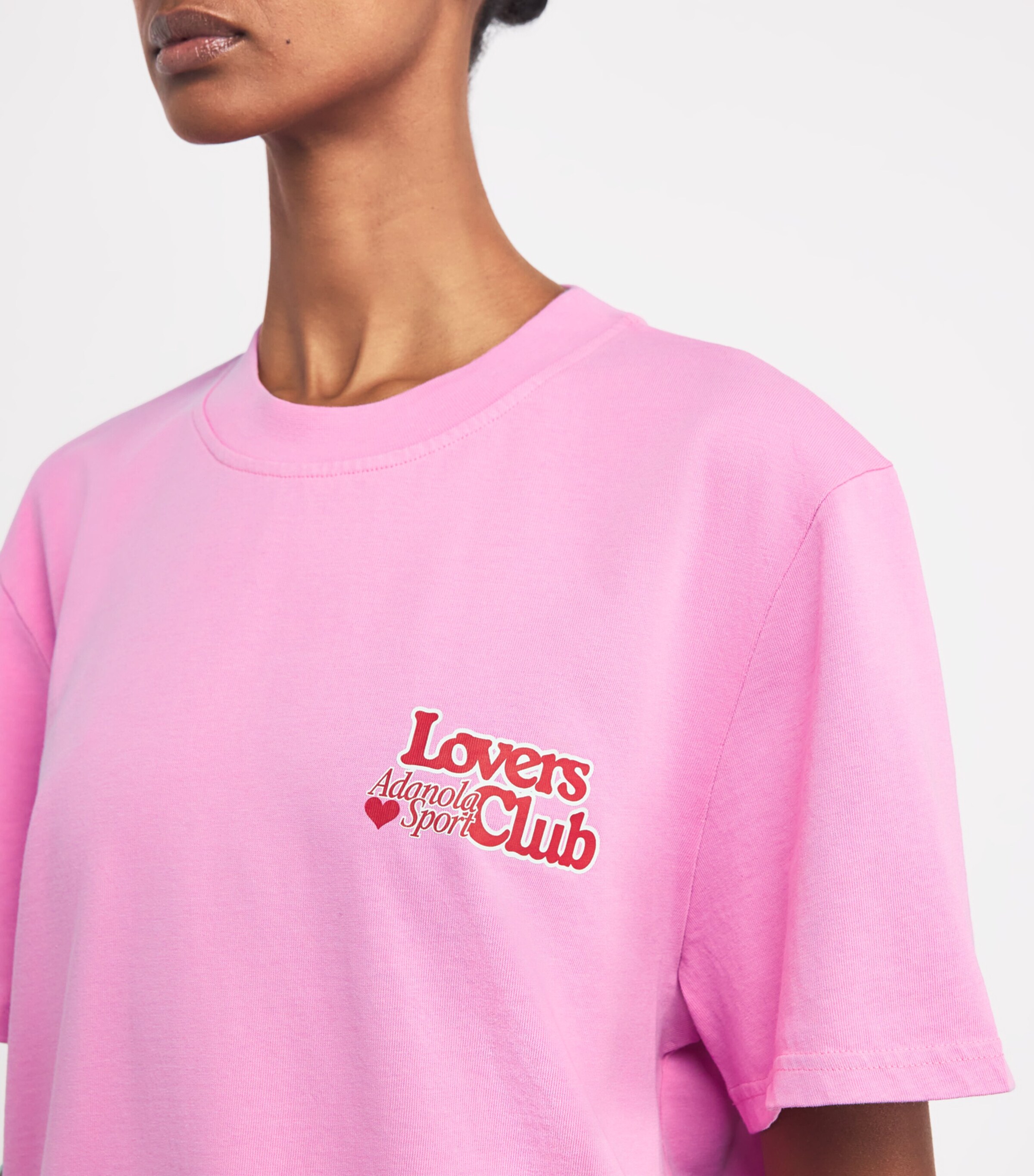 Adanola Womens Organic Cotton Lovers Club T-Shirt Candy Pink Image 6