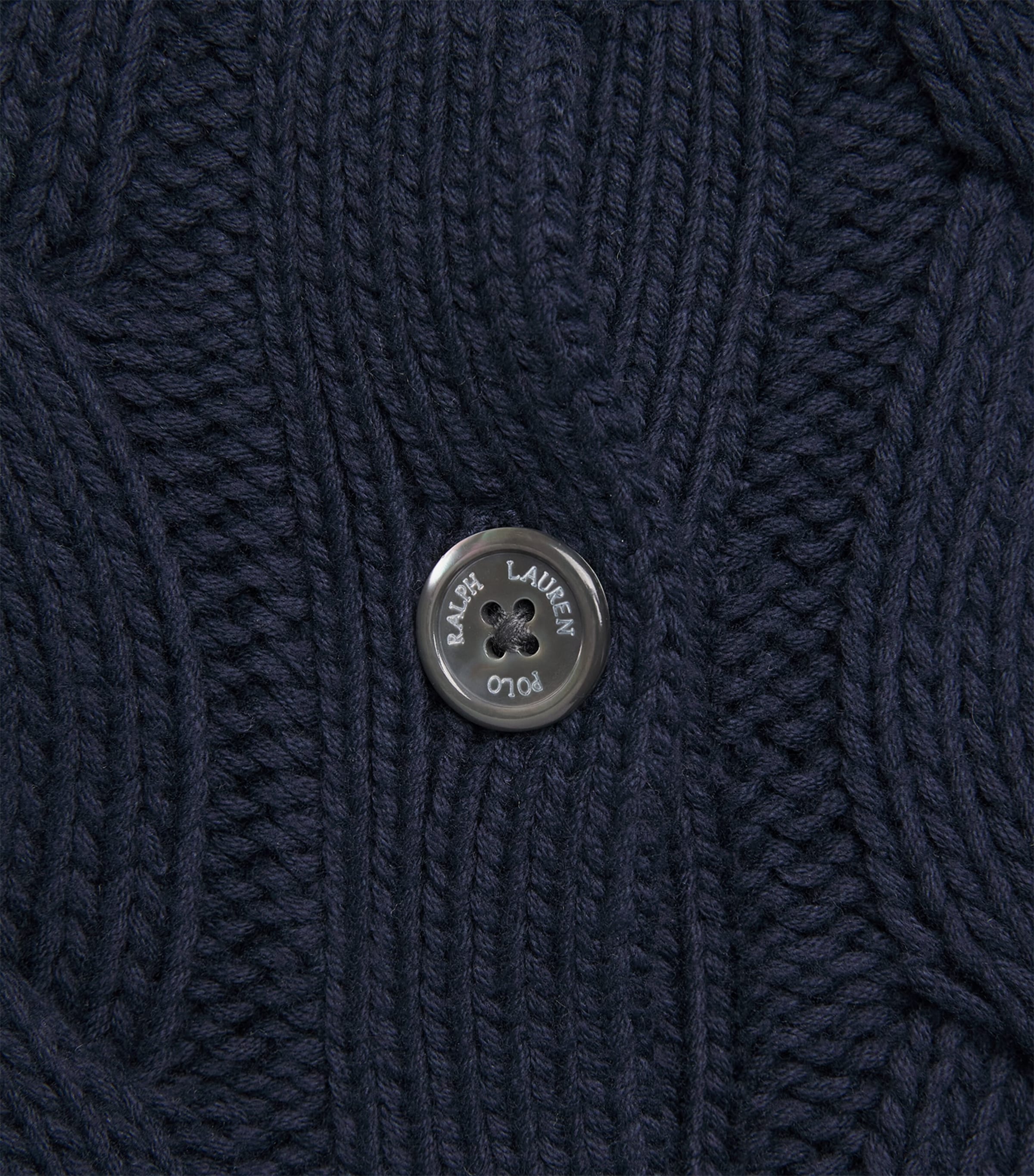 Polo Ralph Lauren Womens Cotton Cable-Knit Cardigan Hunter Navy Image 6