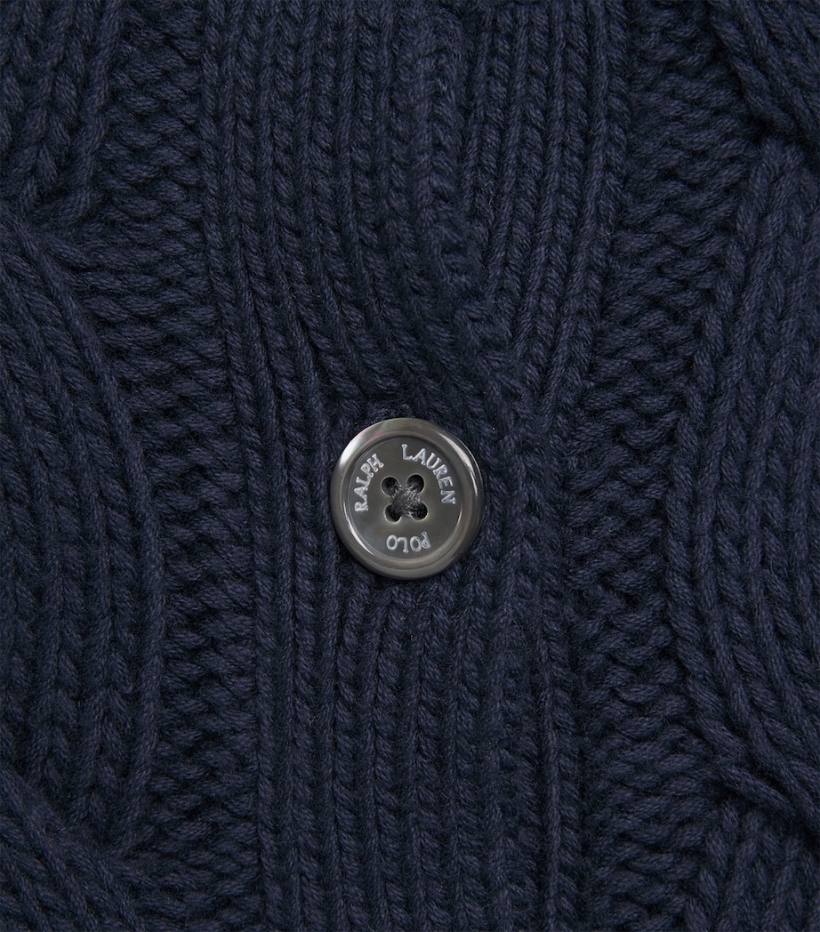 Polo Ralph Lauren Womens Cotton Cable-Knit Cardigan Hunter Navy Image 6