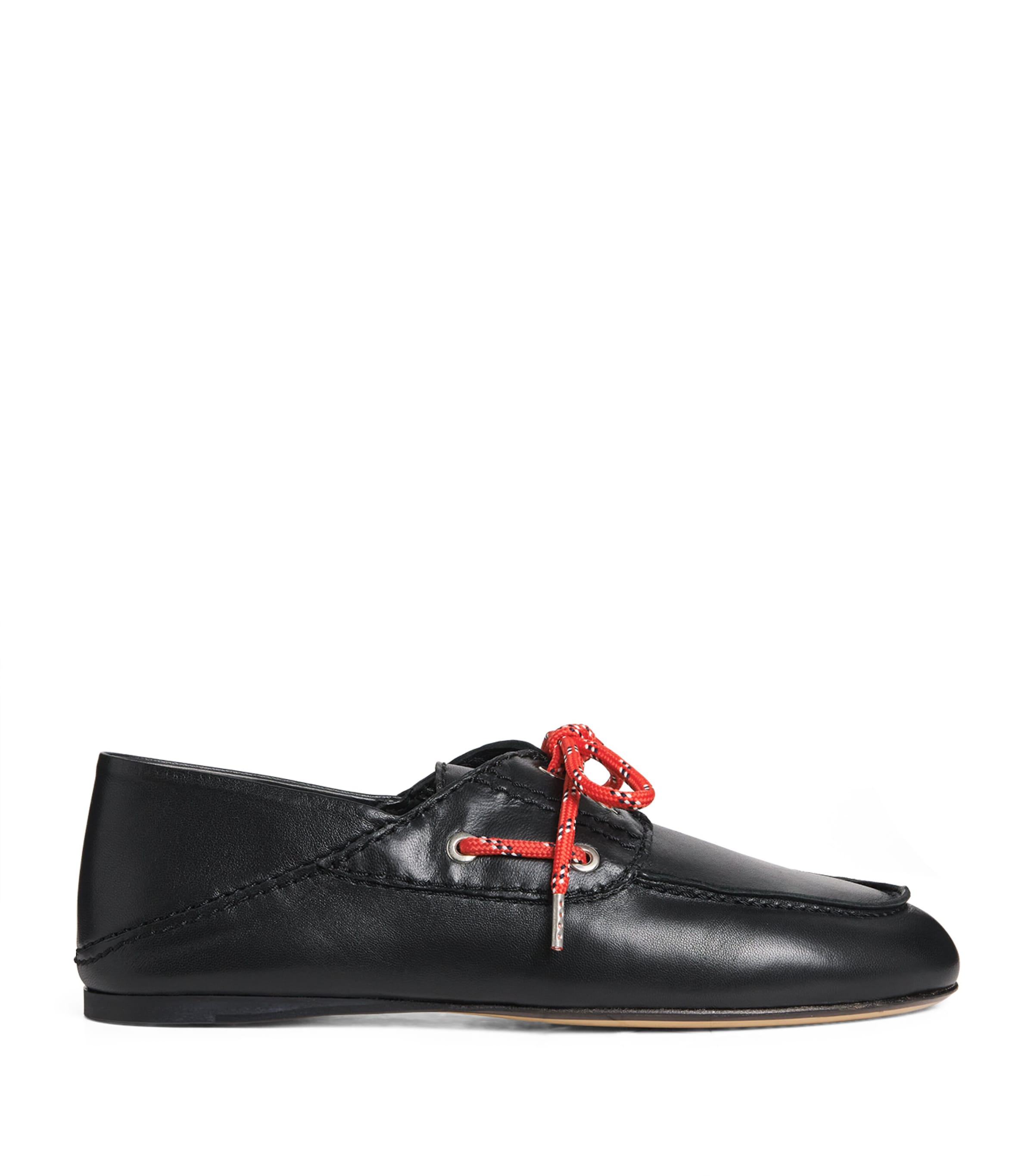 Sandro Leather Boat Shoe Mules