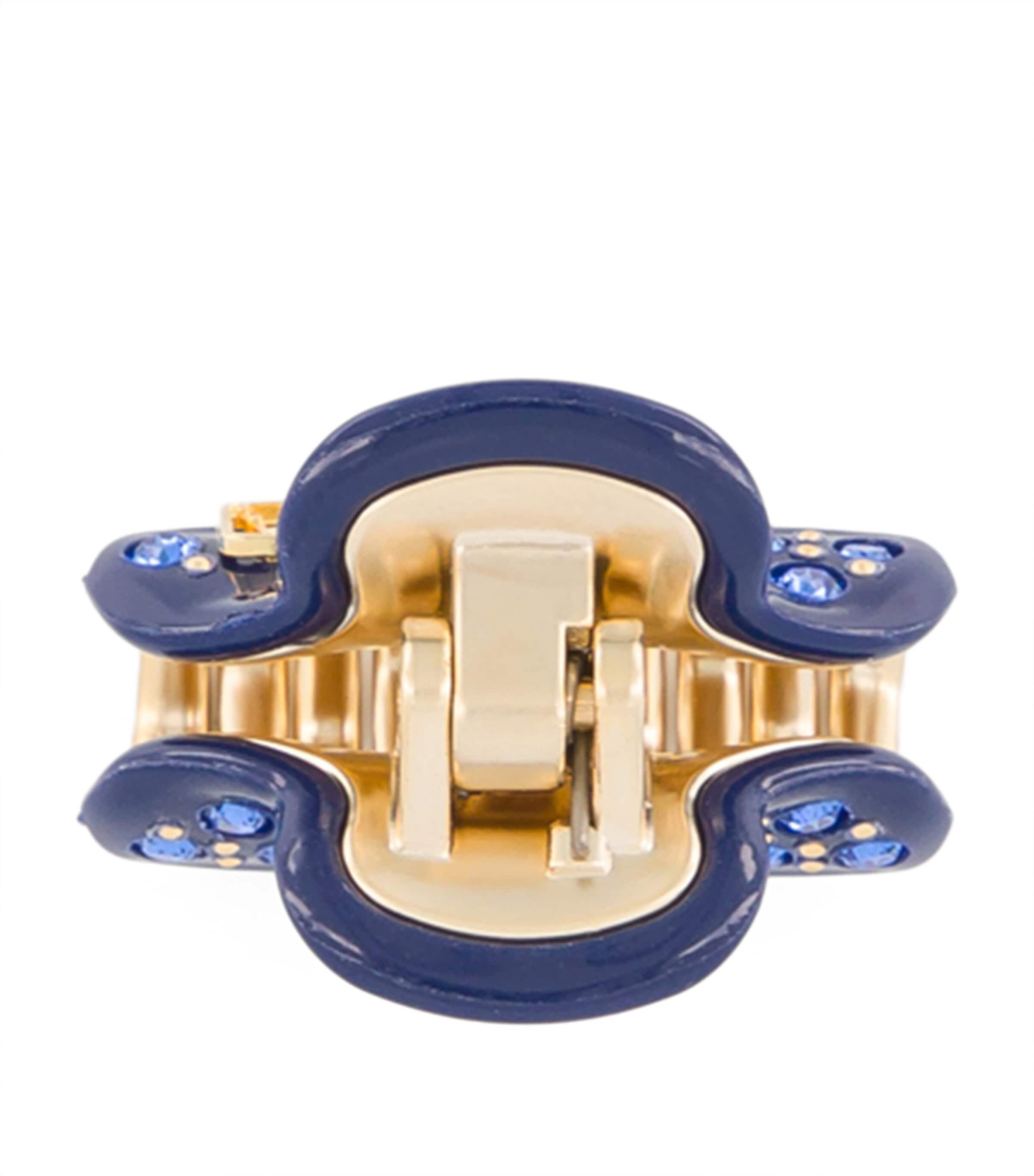 Alexandre de Paris Gold-Plated Crystal-Embellished Claw Hair Clip Marine/or Image 3