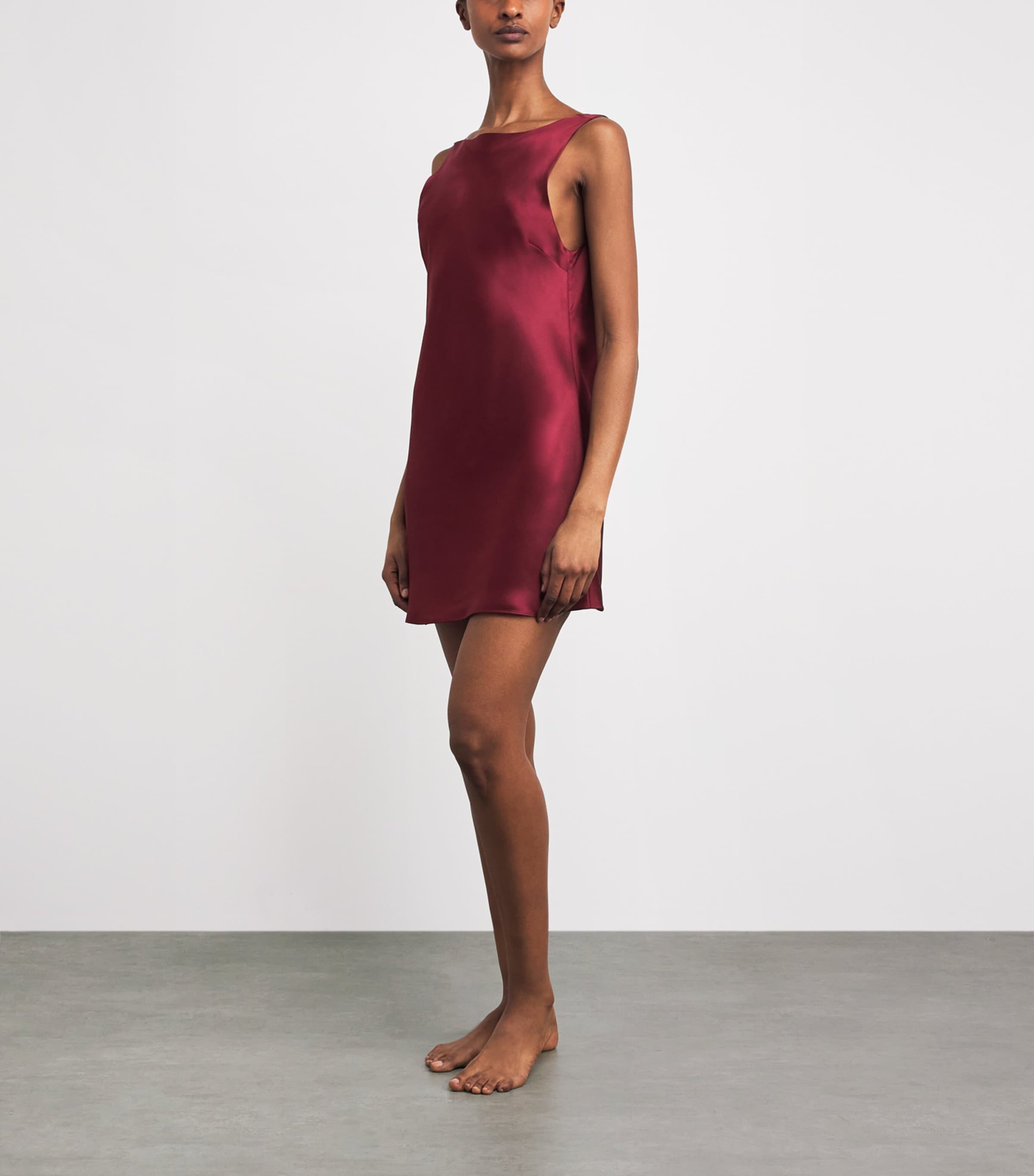 Kiki de Montparnasse Womens Silk Welcome Back Mini Dress Ruby Ruby Image 2