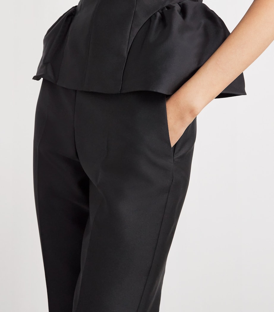 Crepe Cady Straight Trousers BLACK Image 6