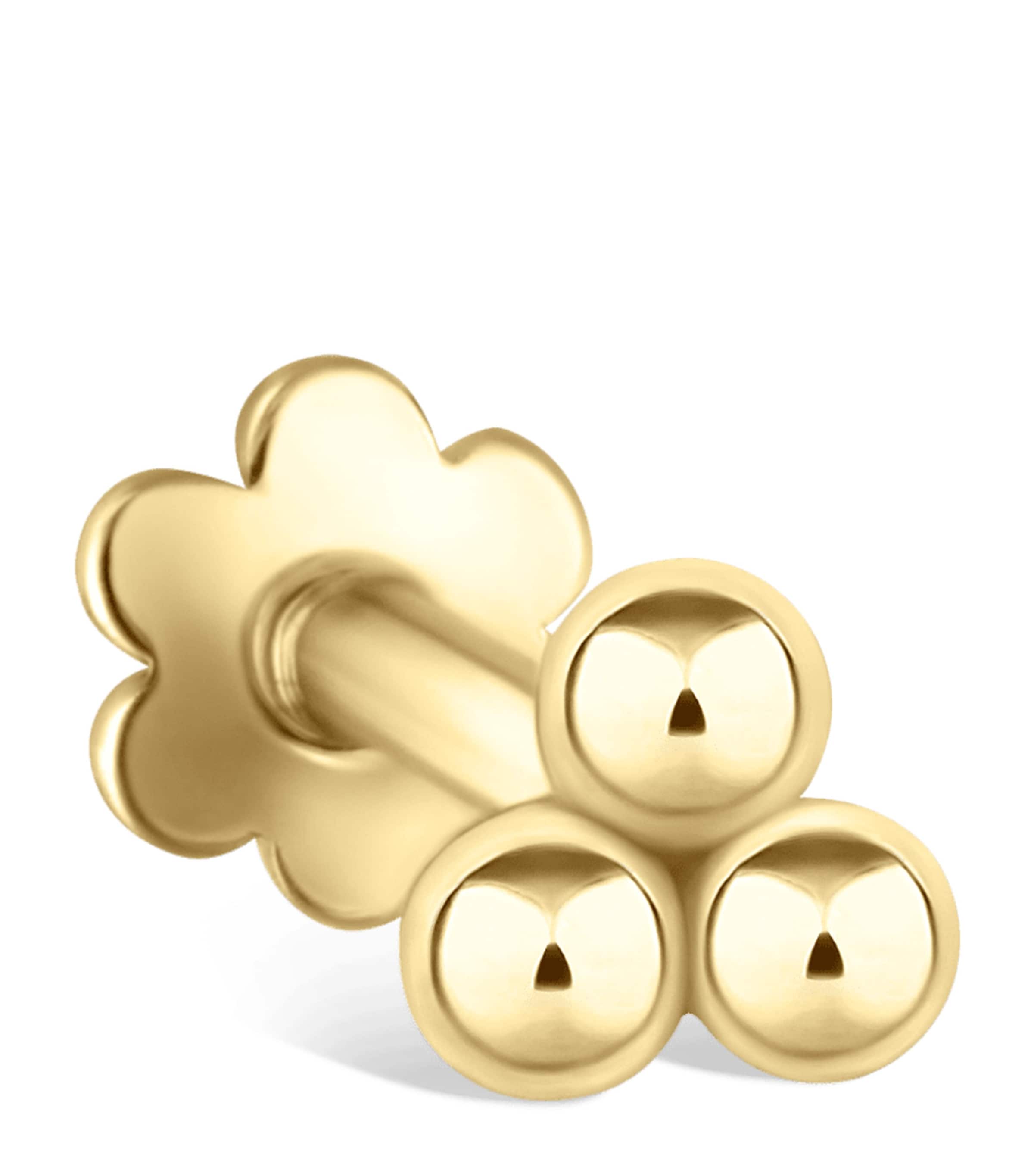 Maria Tash Large Three Ball Trinity Threaded Stud Earring In Gold