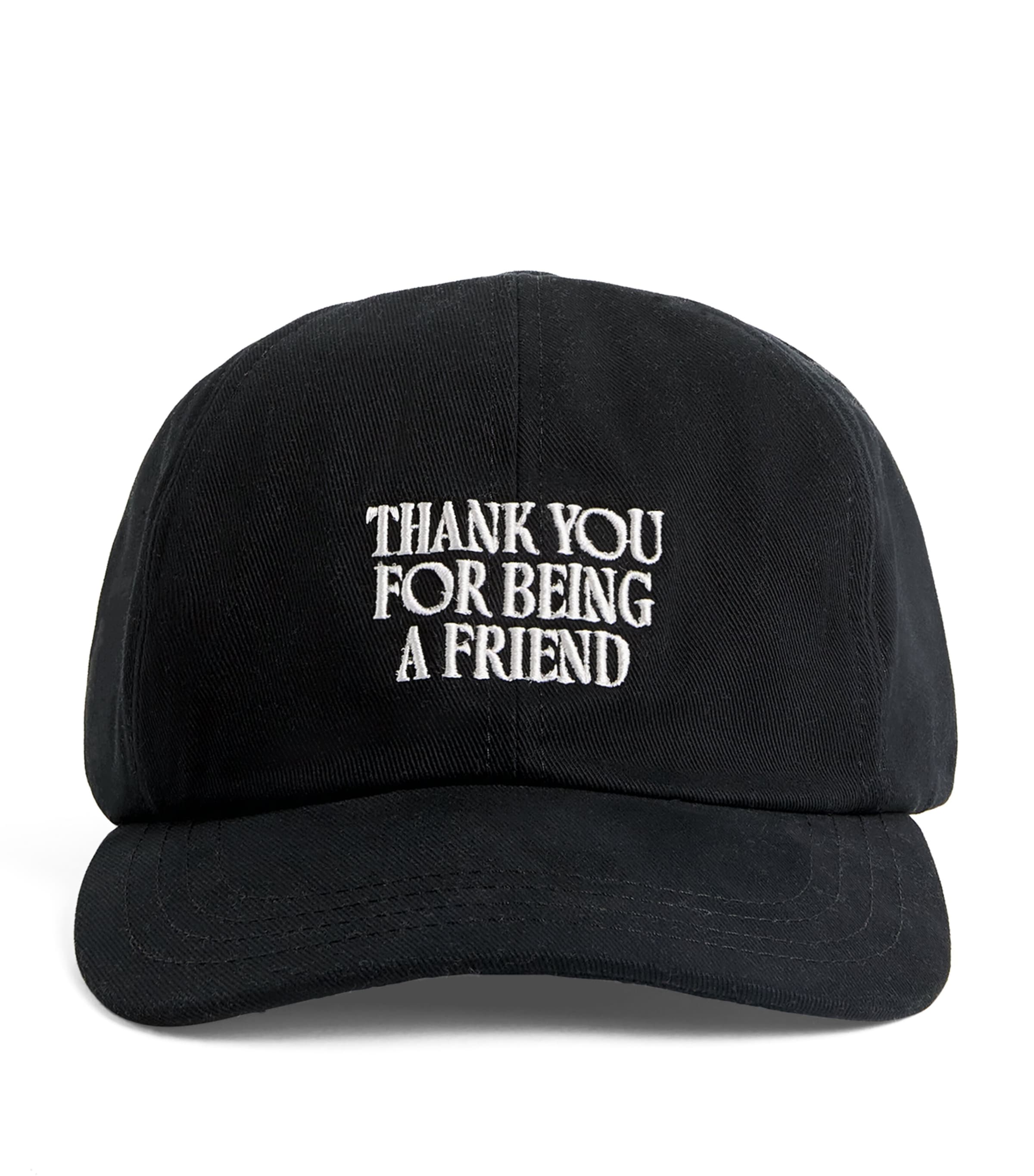 AMI Paris Cotton Friend Baseball Cap Noir Image 1