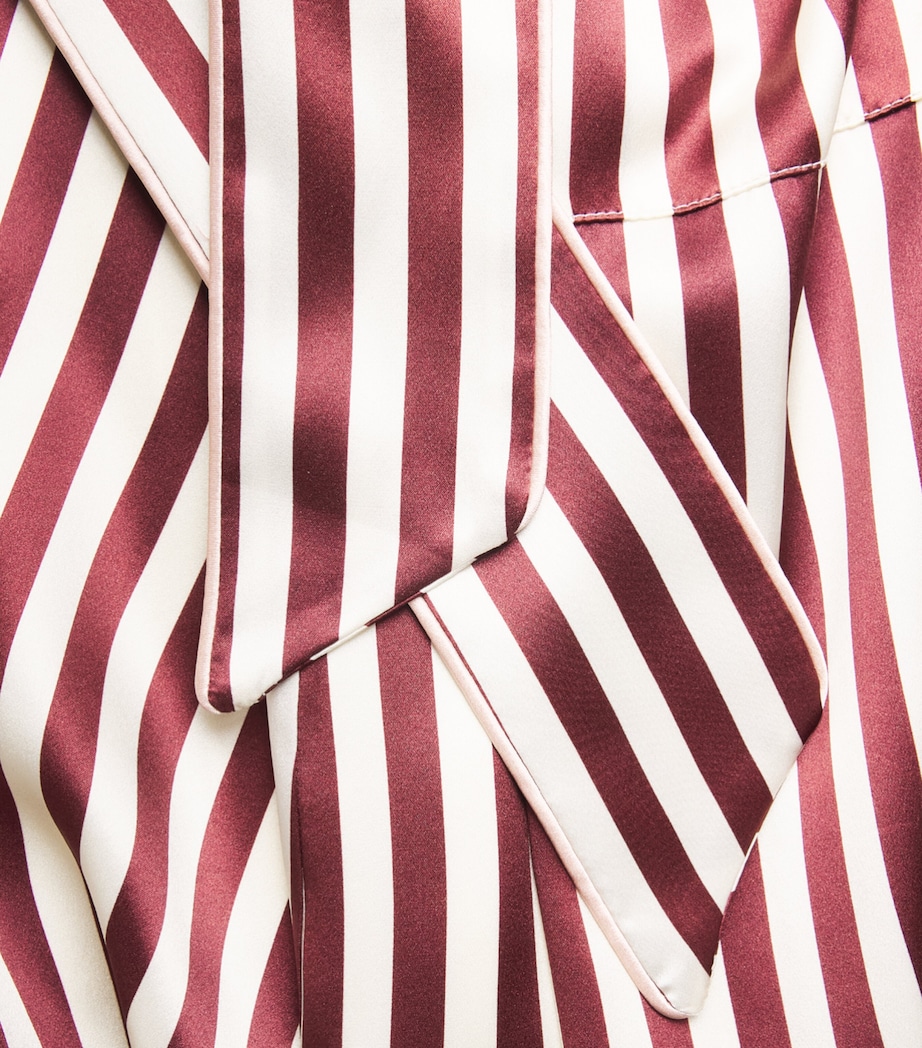 Olivia von Halle Womens Silk Capability Stripe Robe Soren Image 6