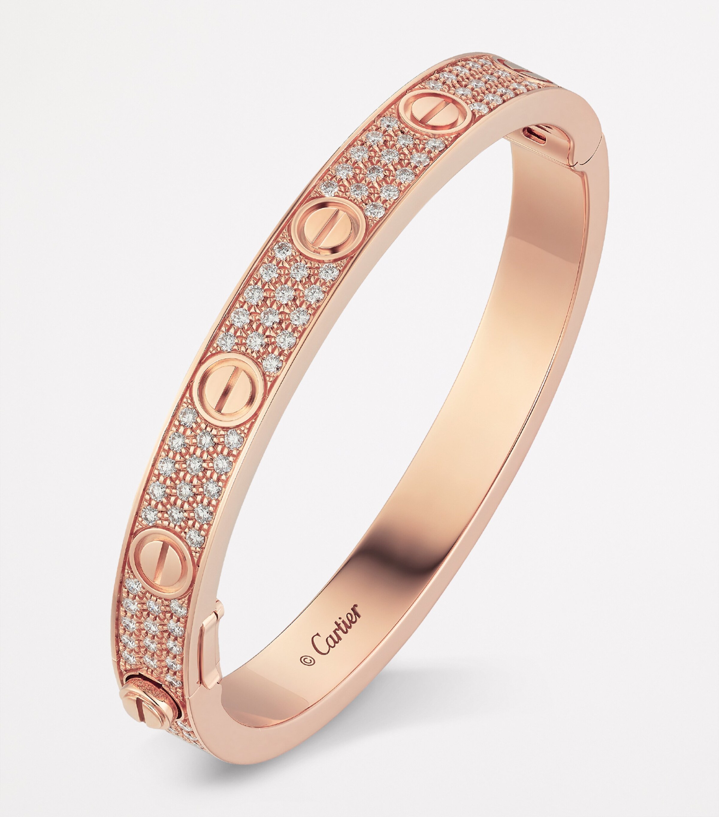 Rose Gold and Diamond LOVE Bracelet ROSE GOLD Image 9