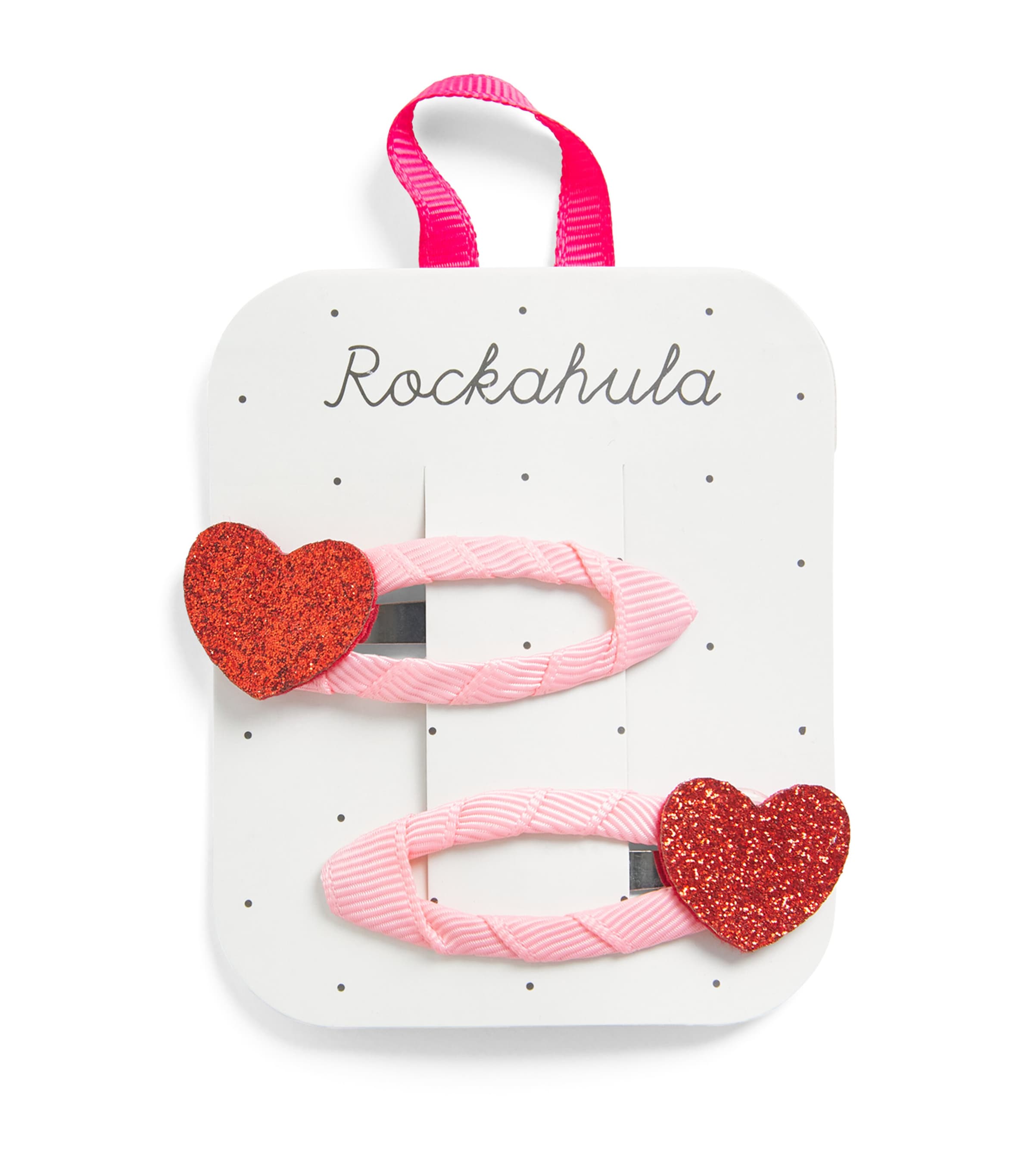 Rockahula Love Heart Glitter Hair Clips Red Image 1