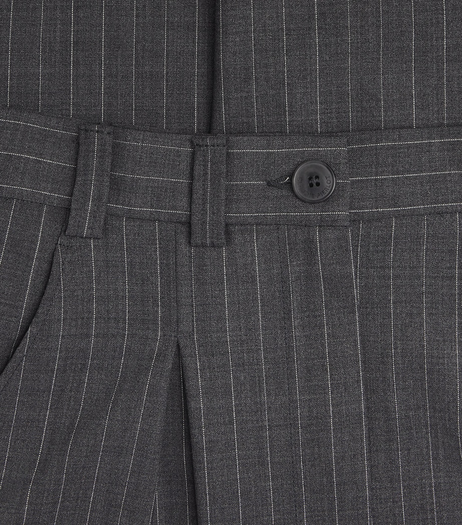 Pleated Pinstripe Wide-Leg Trousers ANTHRACITE Image 5