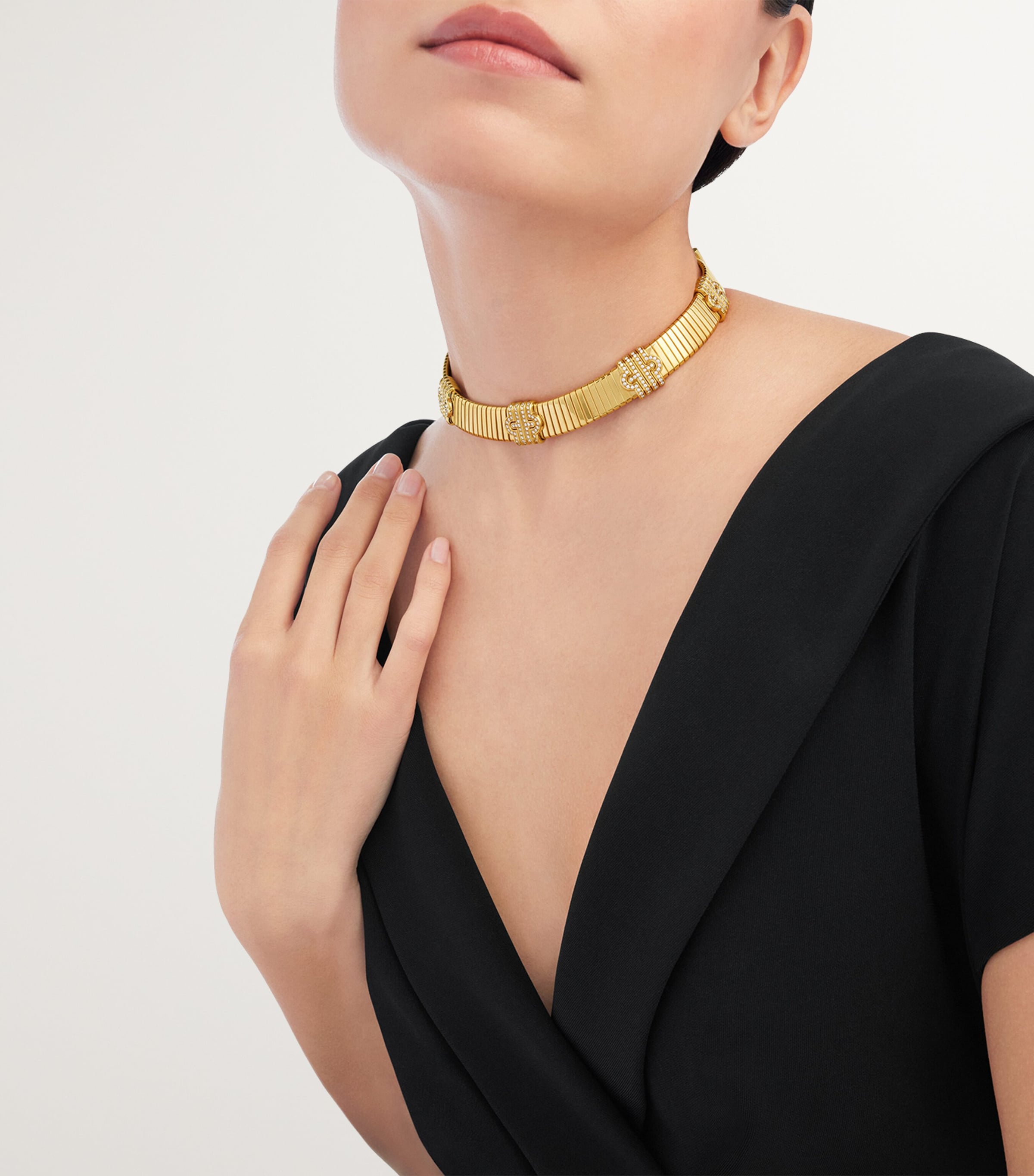 Yellow Gold and Diamond Tubogas Necklace YELLOW GOLD Image 3