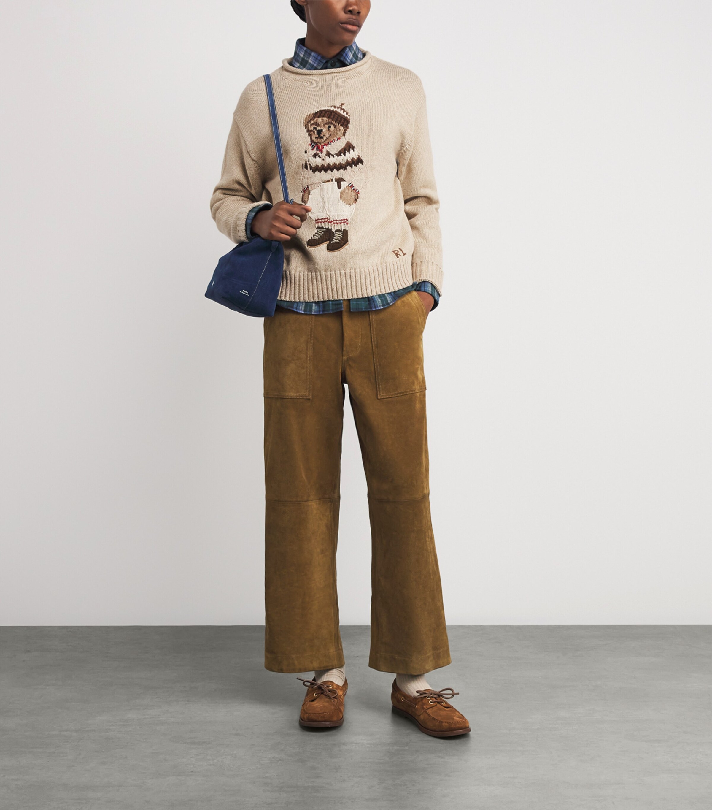 Polo Ralph Lauren Womens Cotton Polo Bear Sweater Dark Almond Marl Image 2