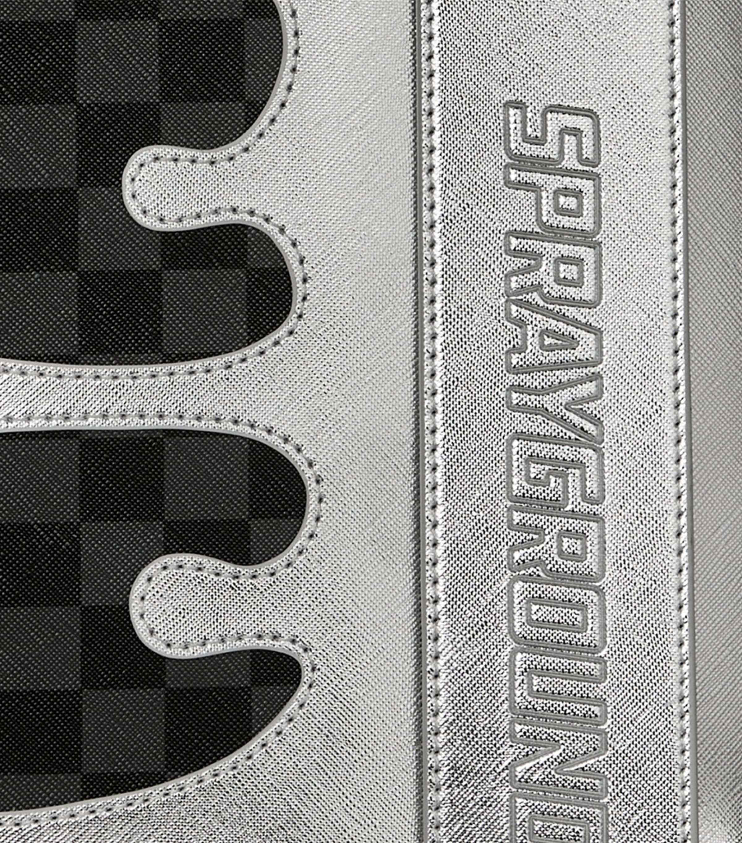 Sprayground Side Drip Flap Backpack Silver Side Drip Image 6