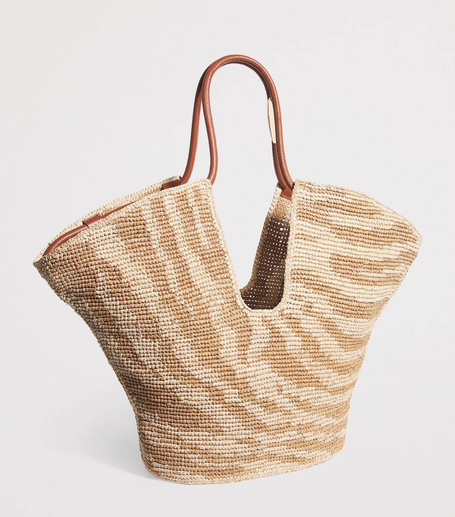 Large Raffia Zebra Tote Bag TANZEB Image 3