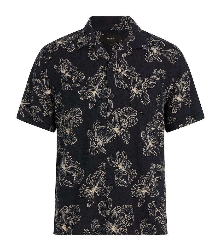 Linen-Blend Floral Cabana Shirt COSTL/LT SAND-286CLS Image 1