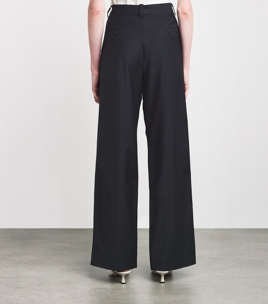 Chain-Embellished Straight Trousers NAVY Image 4